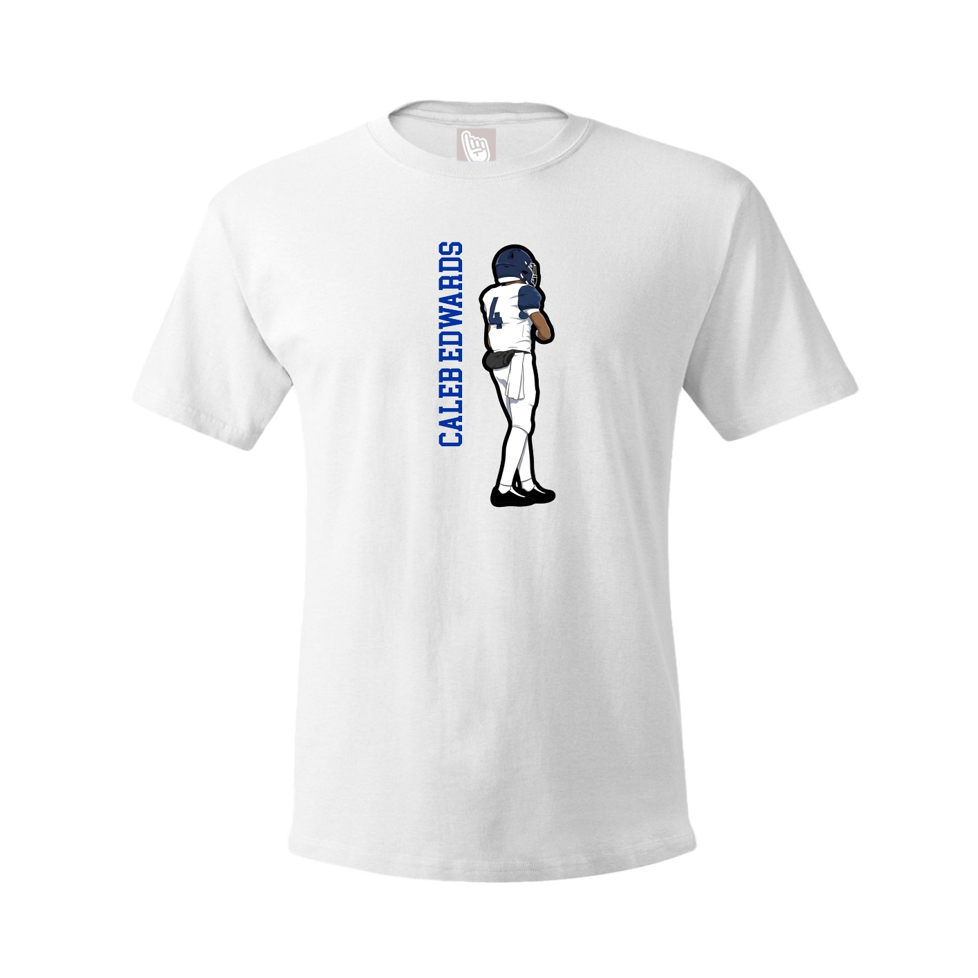 Youth Tee — Name Vertical in White