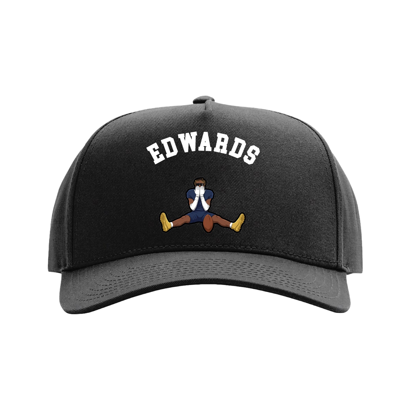 Full Fabric Five-Panel Champ Cap — Shirsey Arch in Black