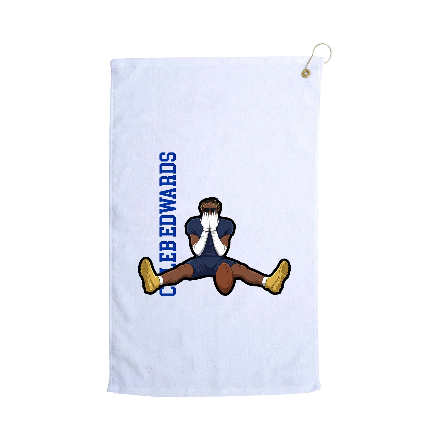 Golf Towel — Name Vertical in White