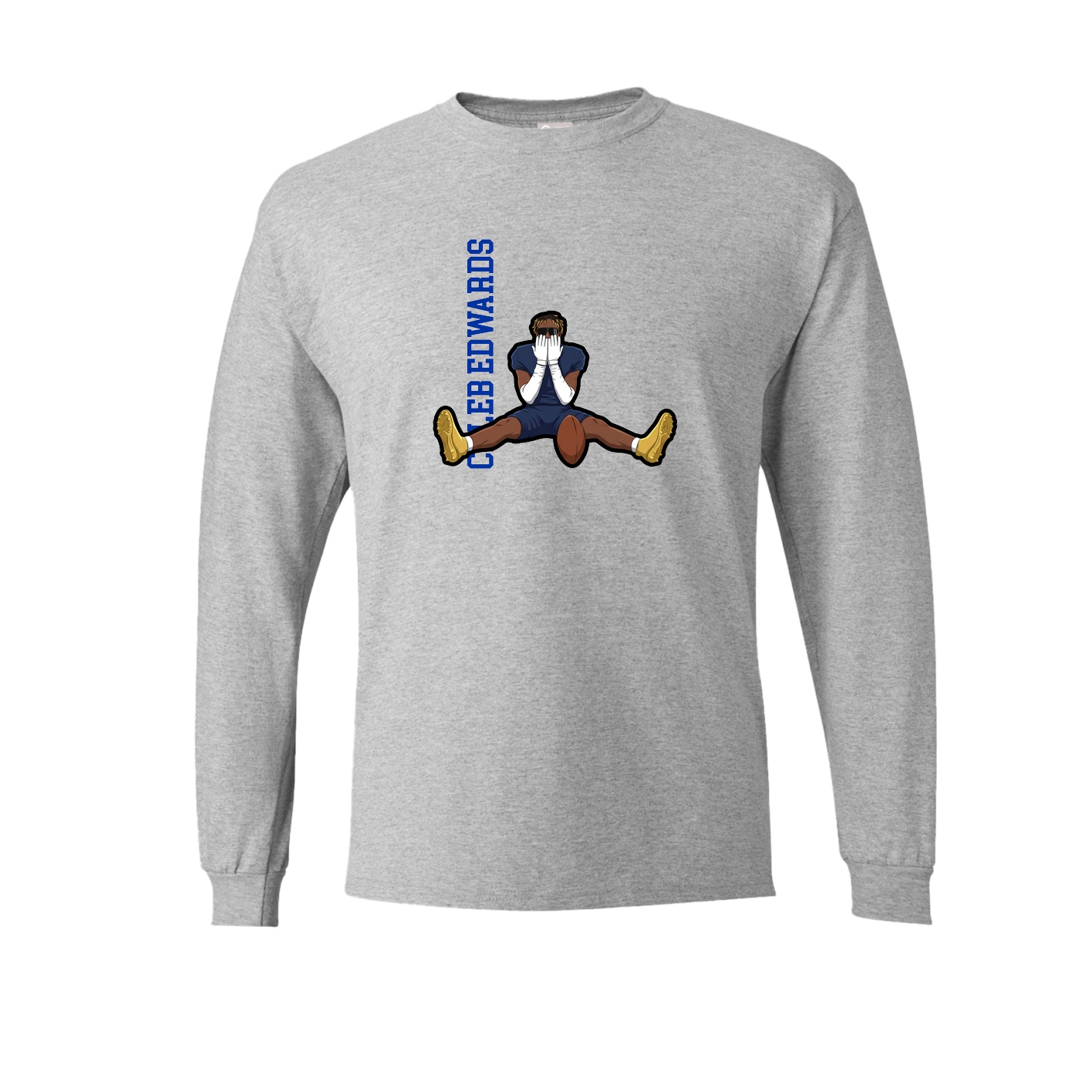 Long Sleeve Tee — Name Vertical in Grey