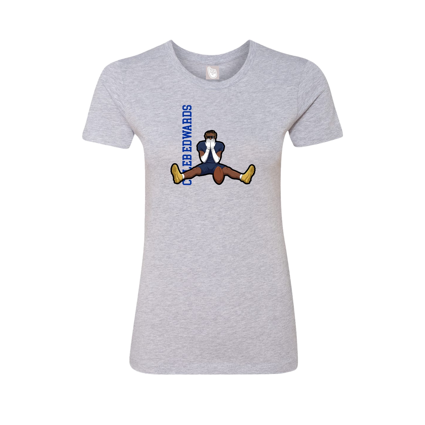 Fitted Women's Tee — Name Vertical in Grey