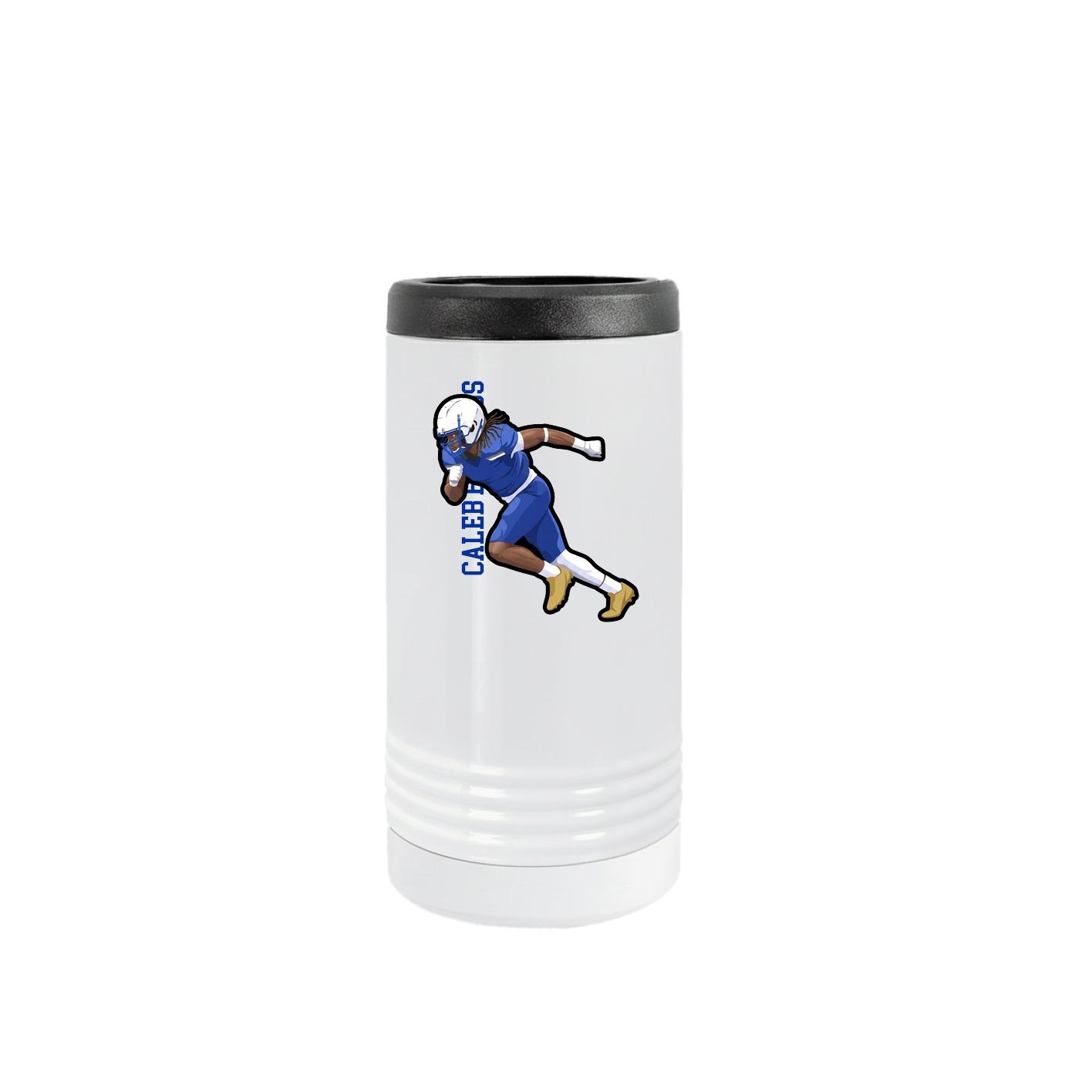 Slim Beverage Holder — Name Vertical in White