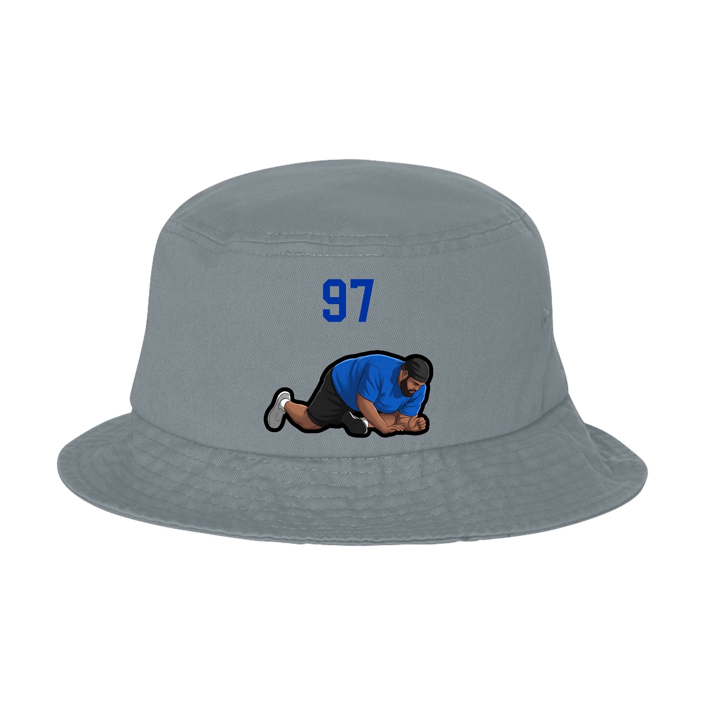 Bucket Cap — Number Top in Grey