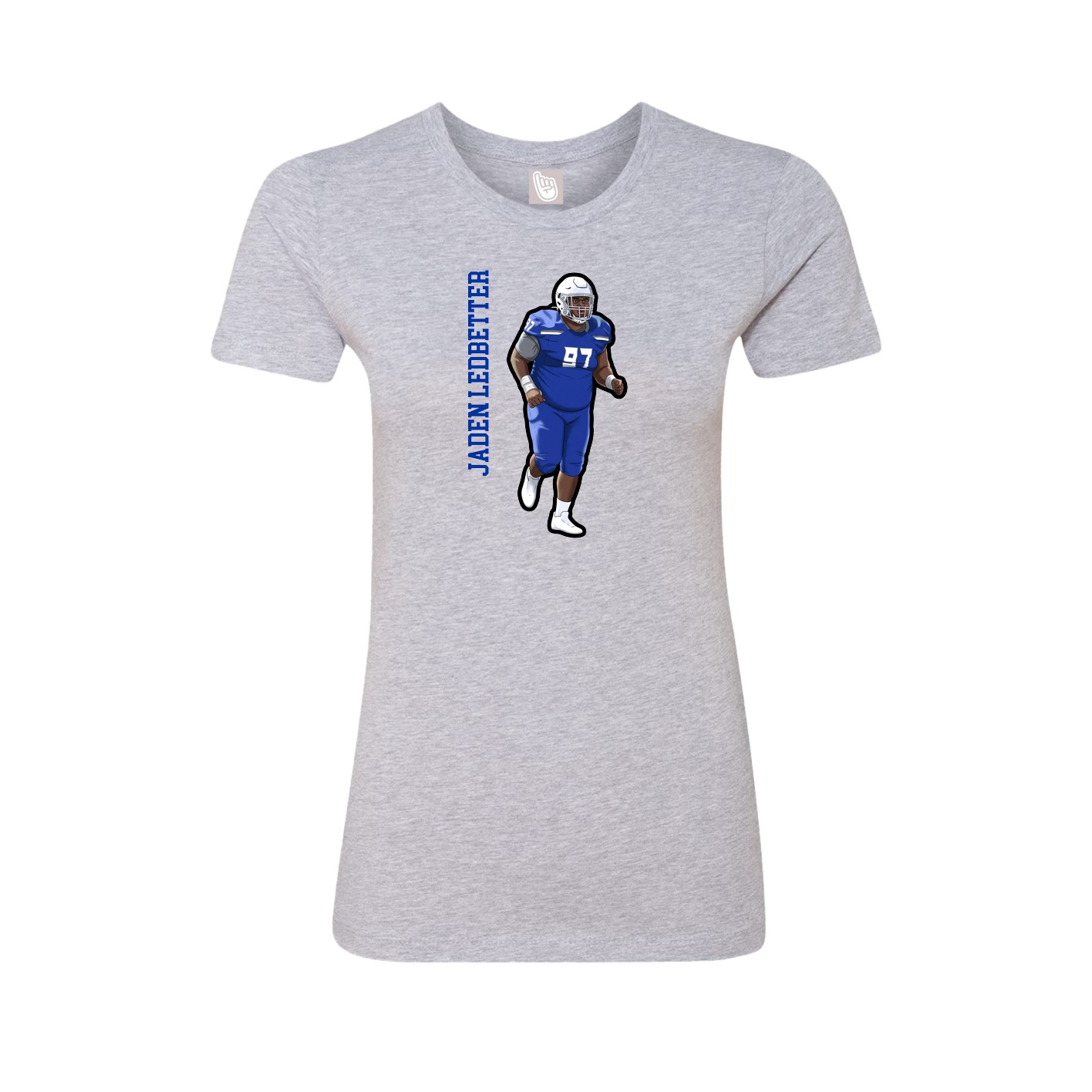 Fitted Women's Tee — Name Vertical in Grey