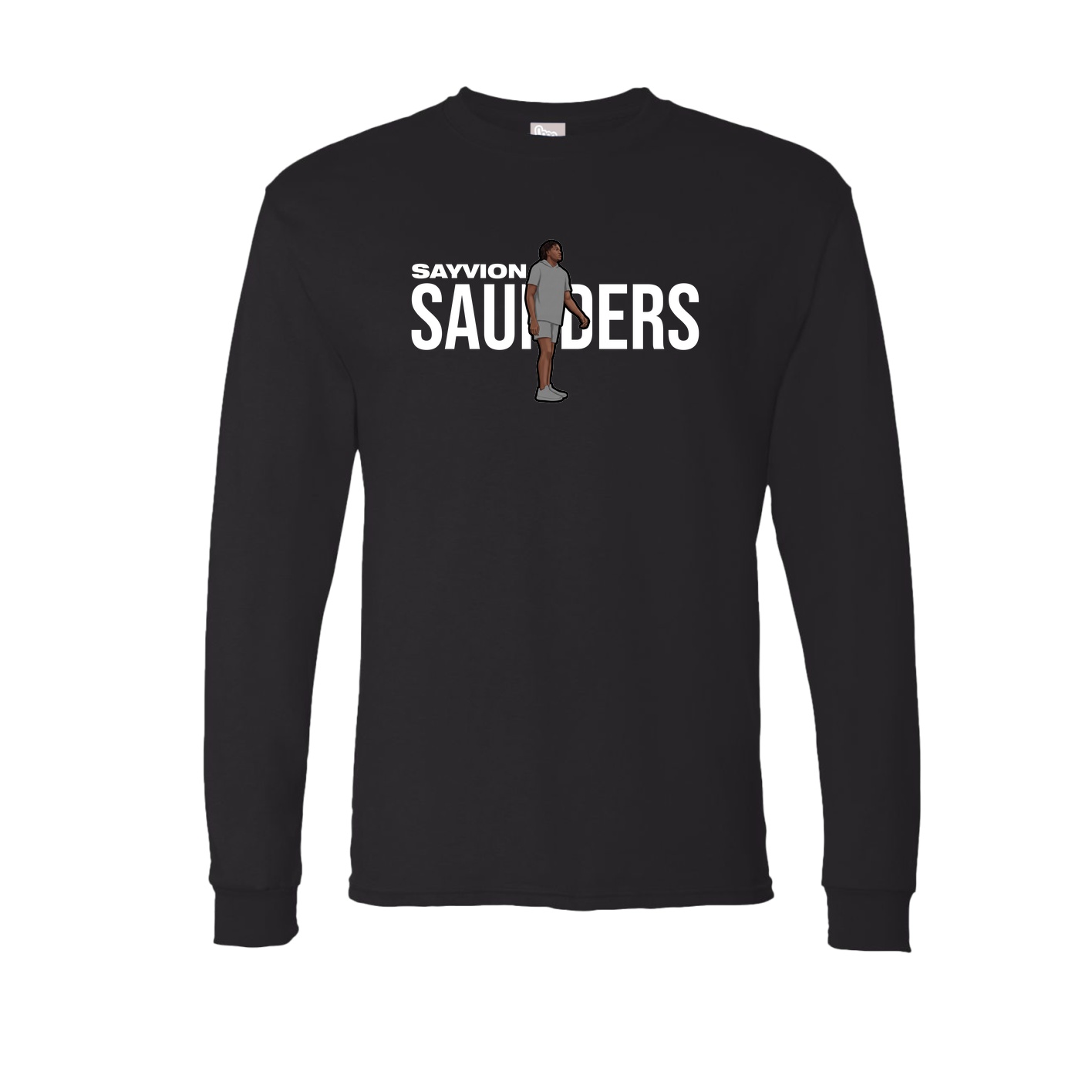 Long Sleeve Tee — Player Name in Black