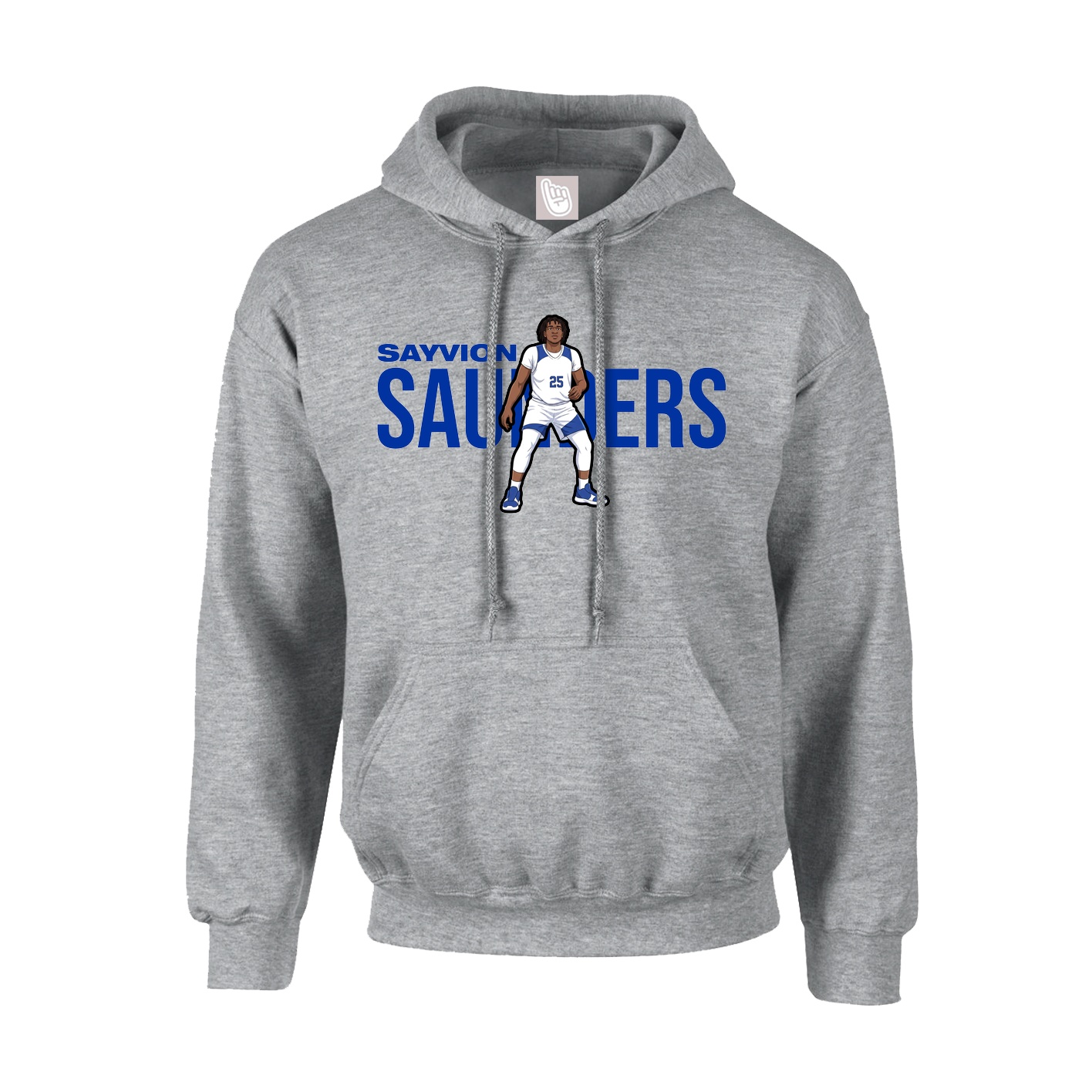 Youth Hoodie — Player Name in Grey