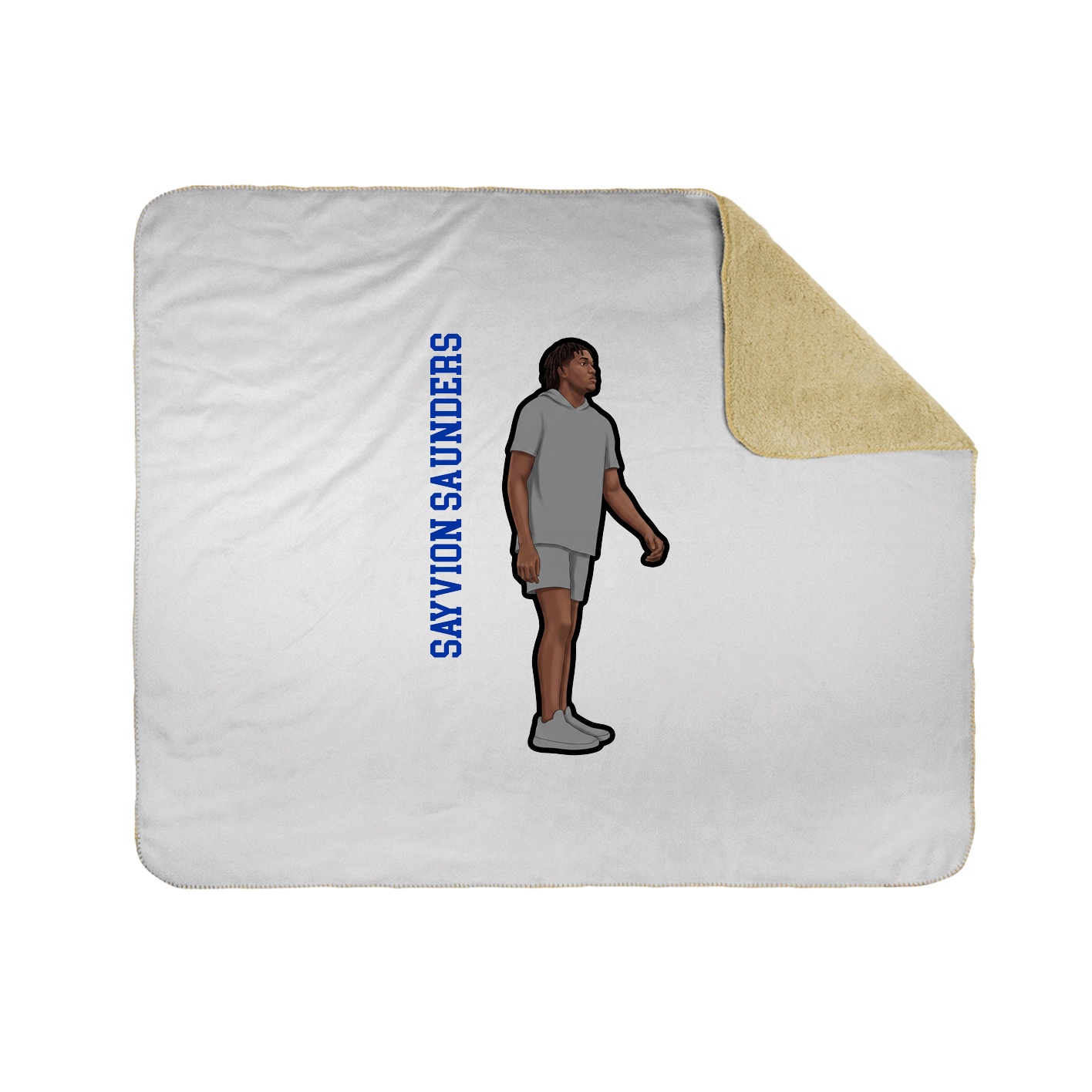 Throw Blanket — Name Vertical in White