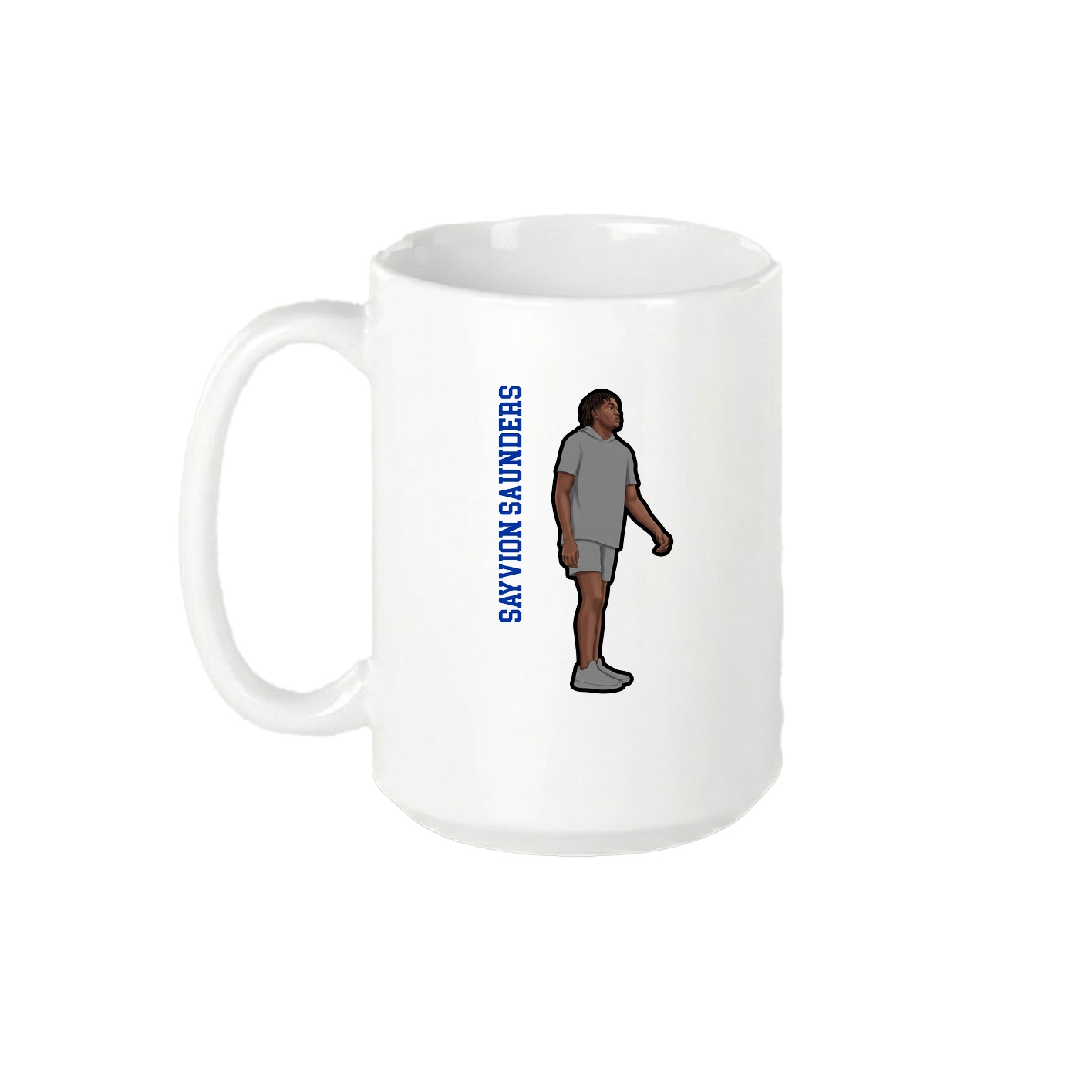 15oz Coffee Mug — Name Vertical in White