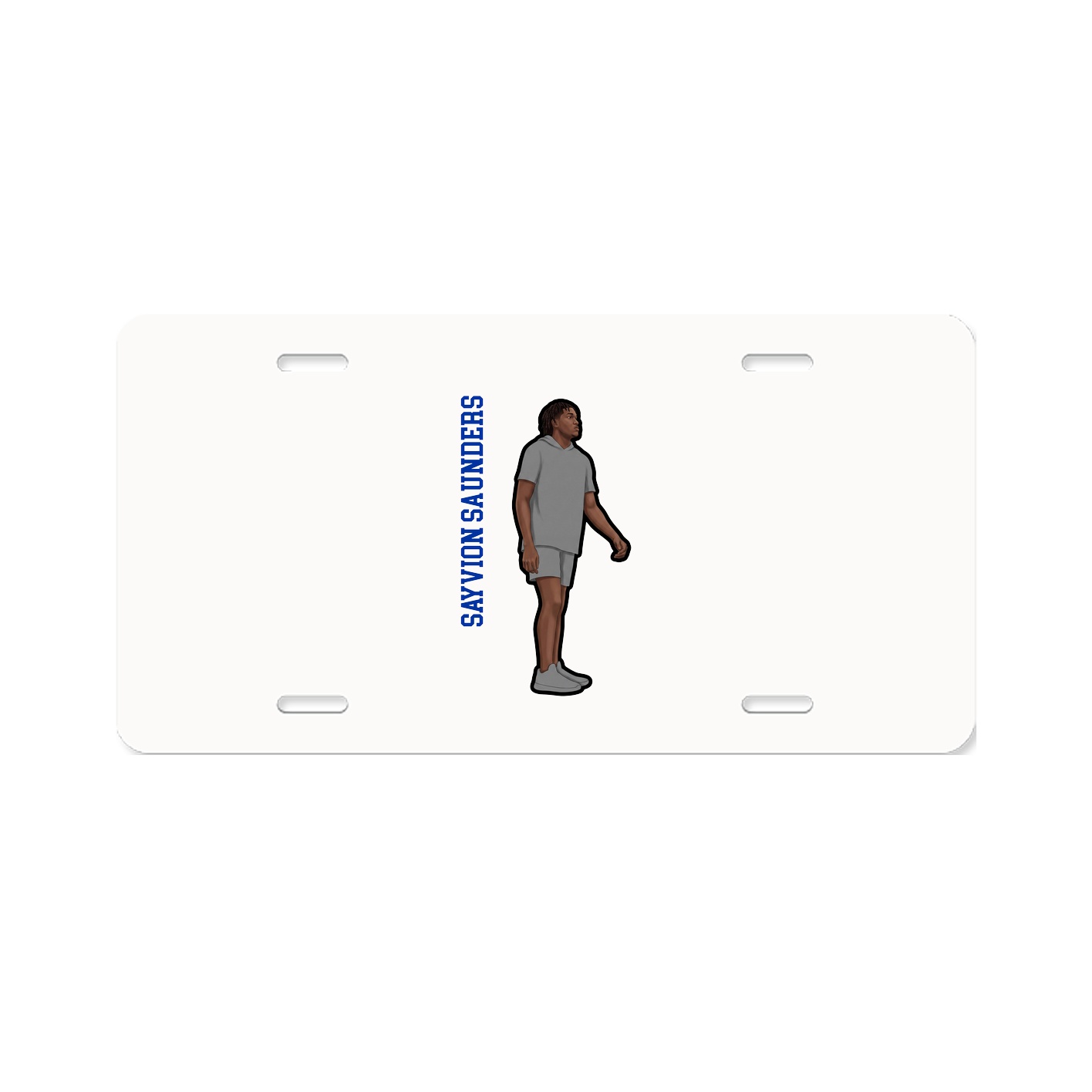 License Plate — Name Vertical in Classic