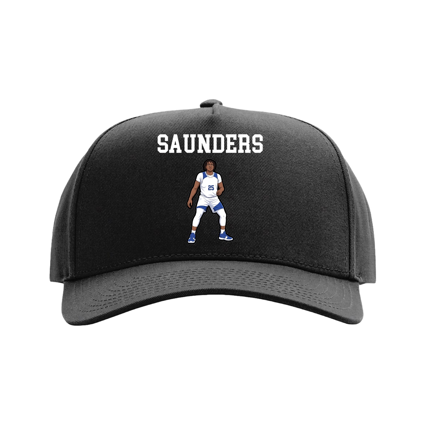 Full Fabric Five-Panel Champ Cap — Shirsey in Black