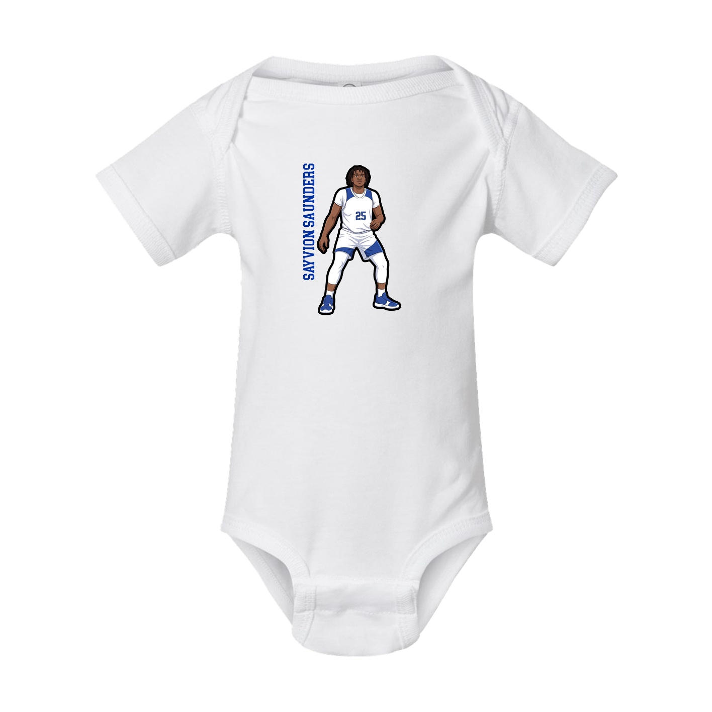 Baby Onesie — Name Vertical in White
