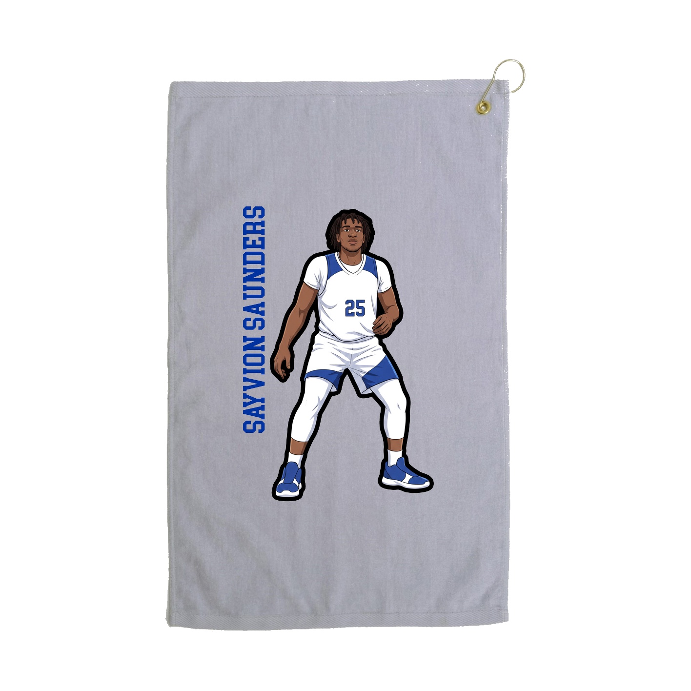 Golf Towel — Name Vertical in Grey