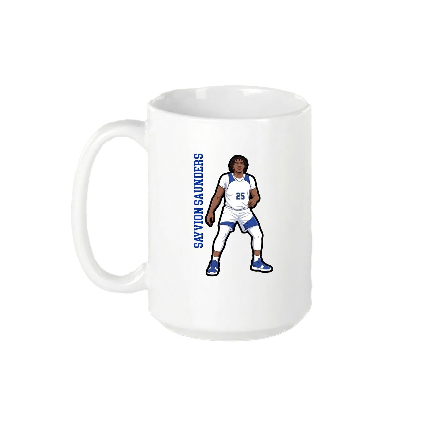 15oz Coffee Mug — Name Vertical in White