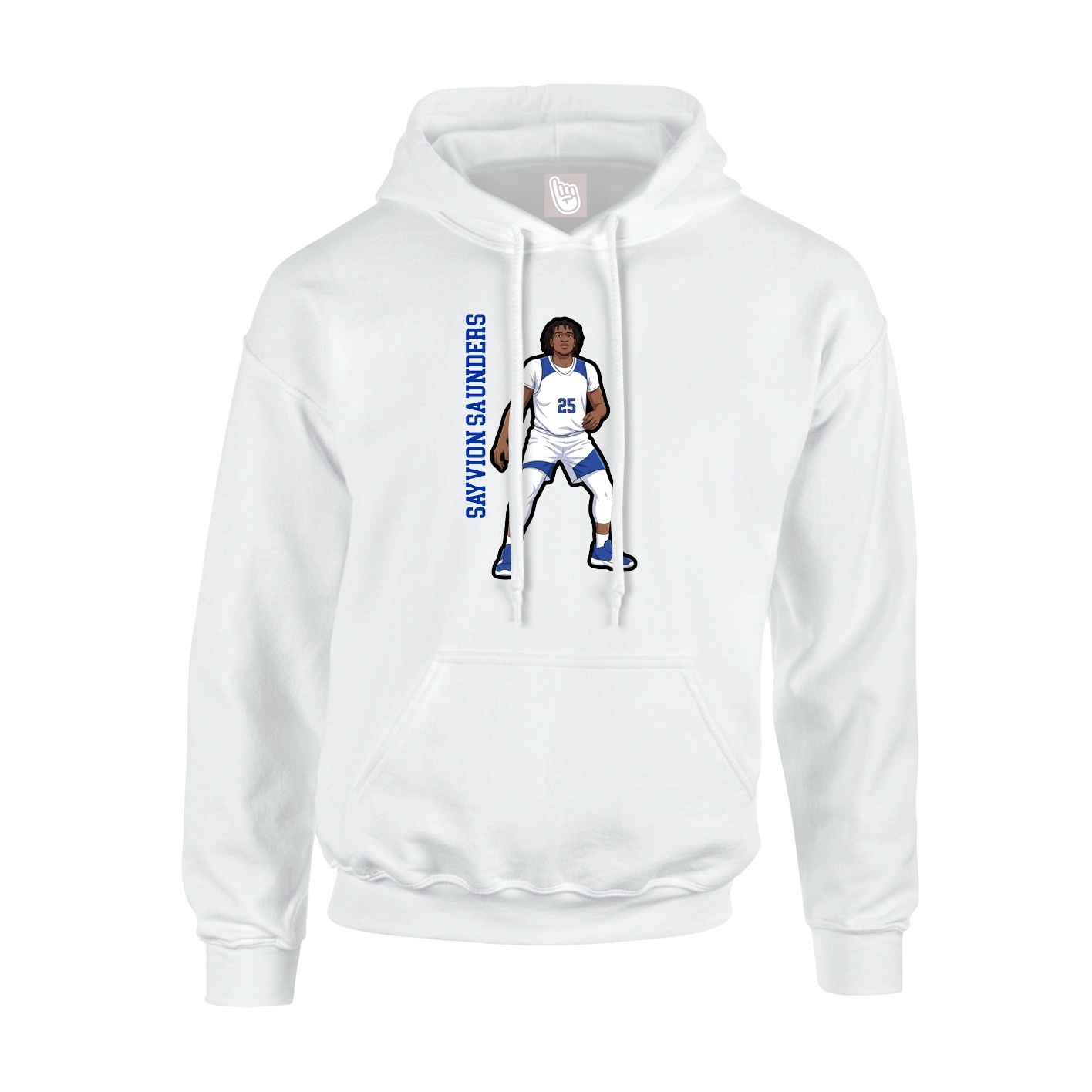 Youth Hoodie — Name Vertical in White