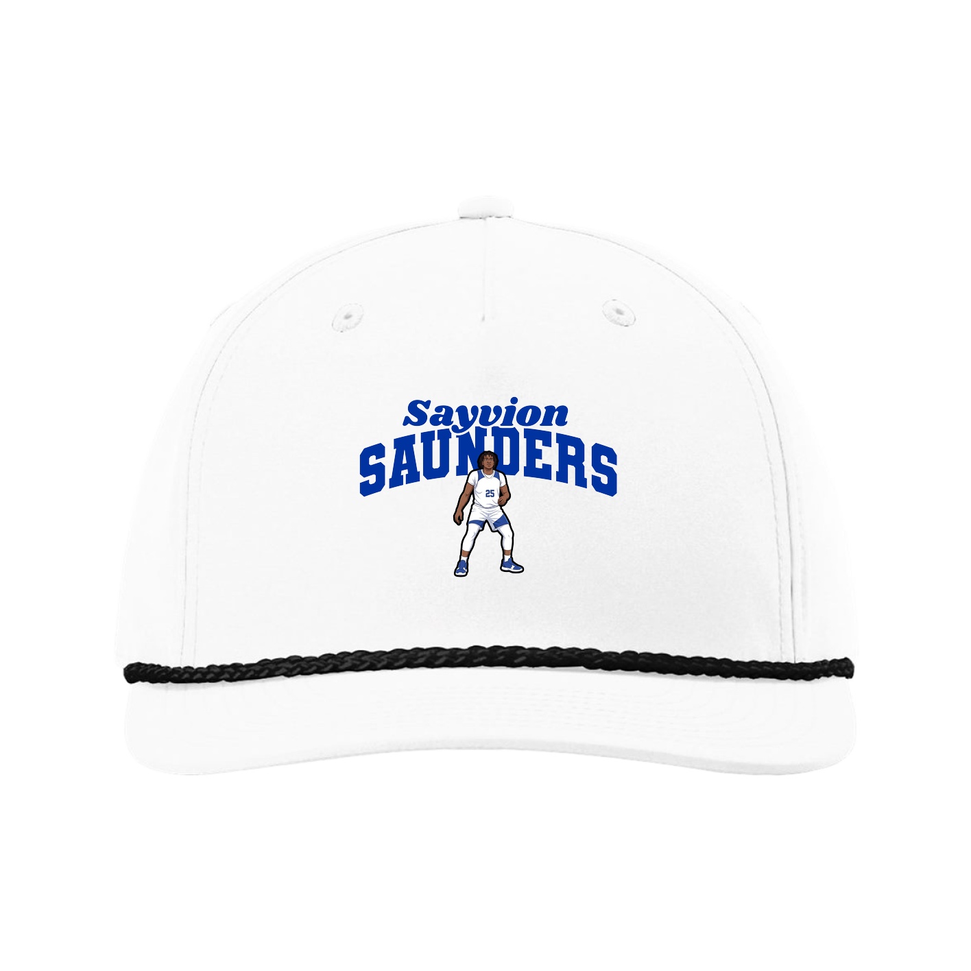 Five-Panel Classic Rope Cap — Signature Arch in White