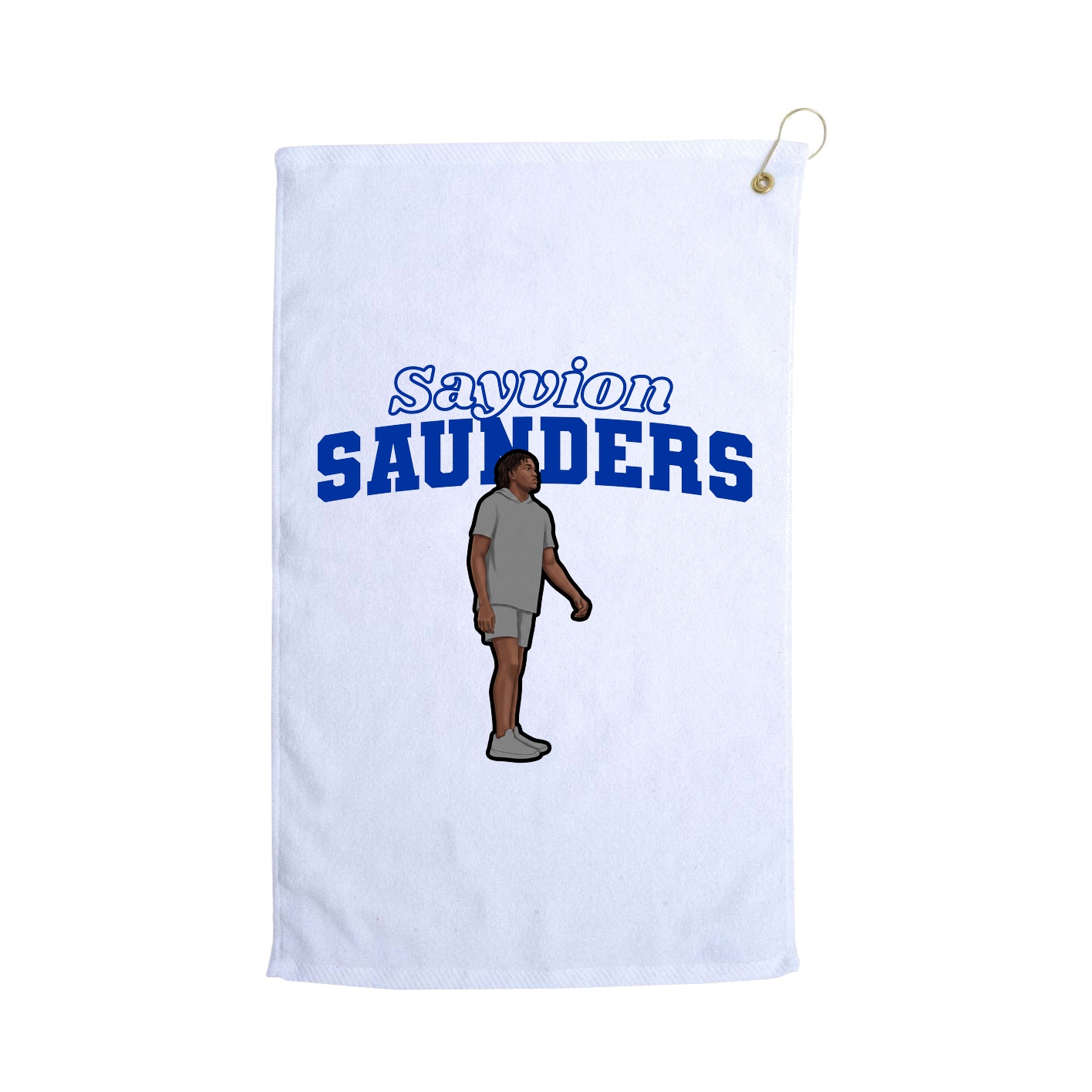 Golf Towel — Name Arch in White