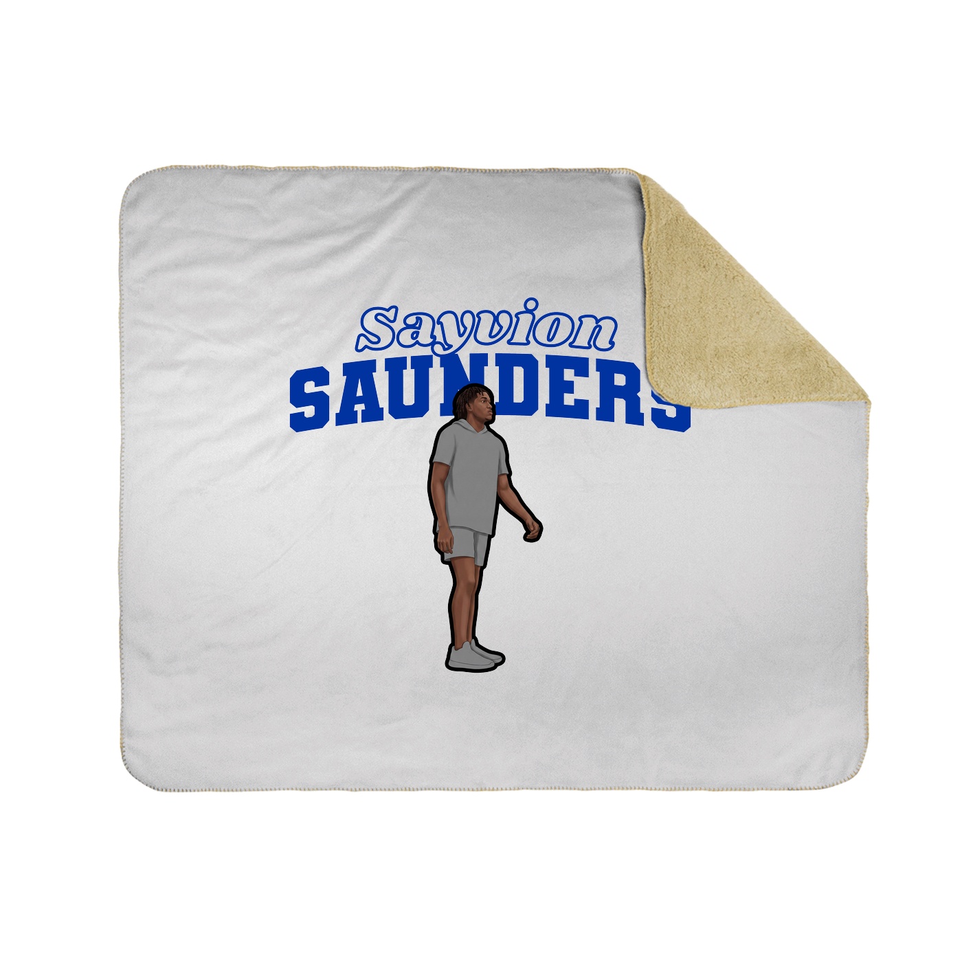 Throw Blanket — Name Arch in White