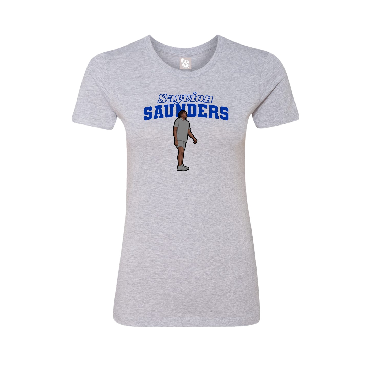Fitted Women's Tee — Name Arch in Grey