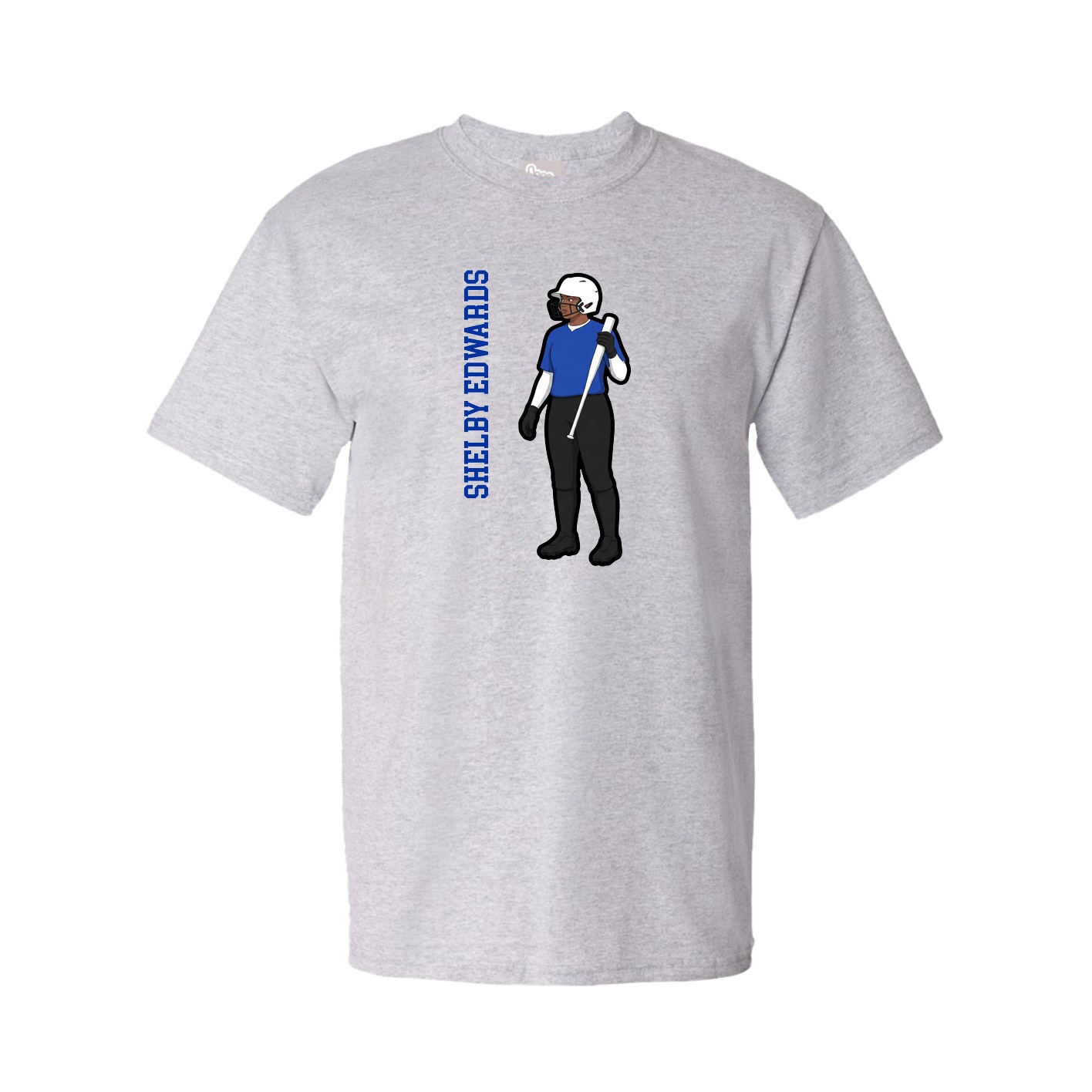Tee — Name Vertical in Grey