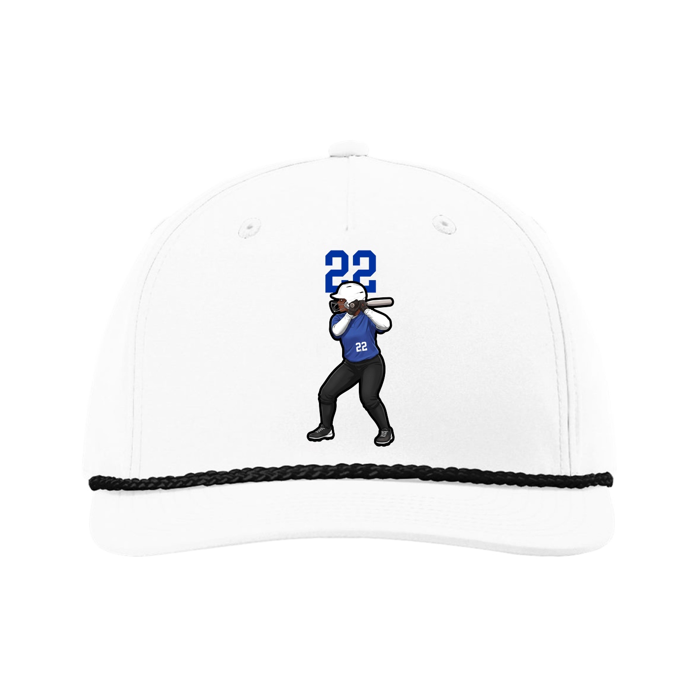 Five-Panel Classic Rope Cap — Number Top in White