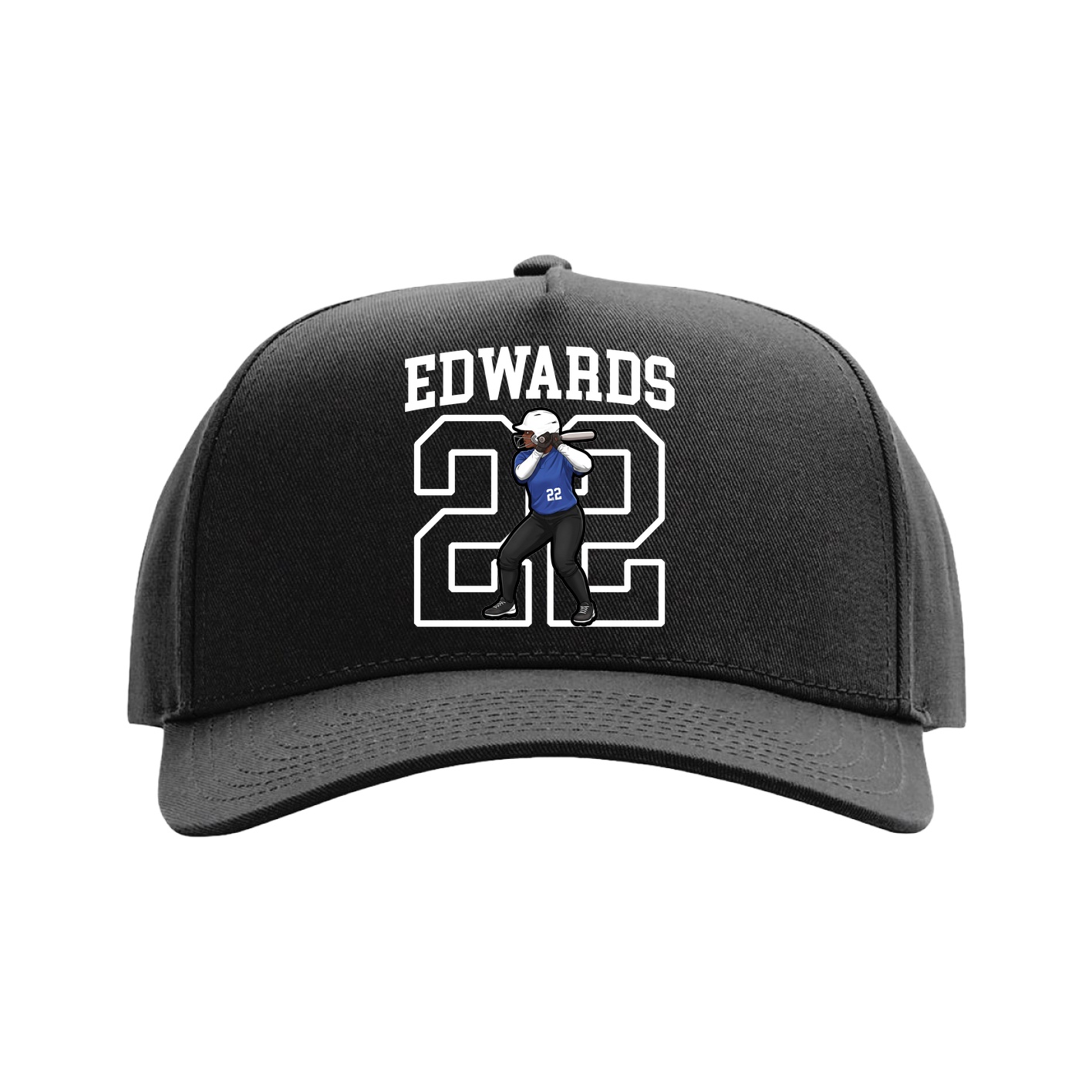 Full Fabric Five-Panel Champ Cap — Shirsey in Black