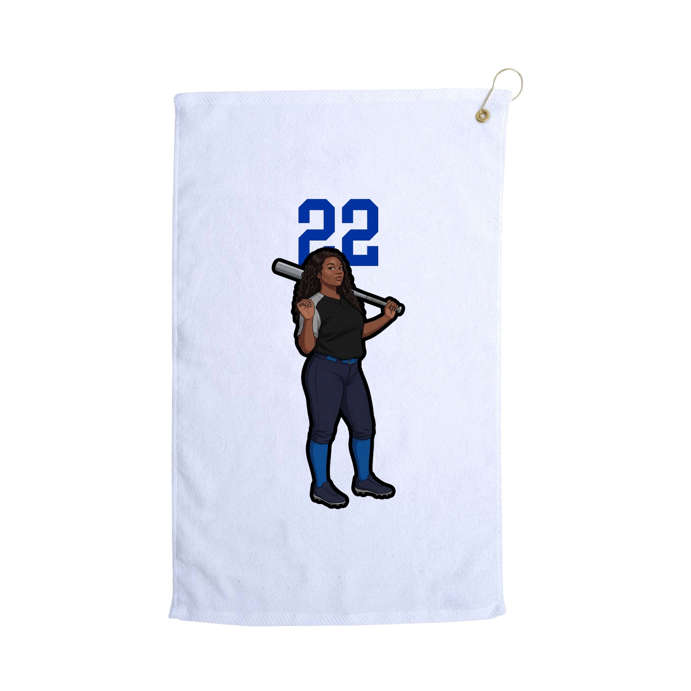 Golf Towel — Number Top in White