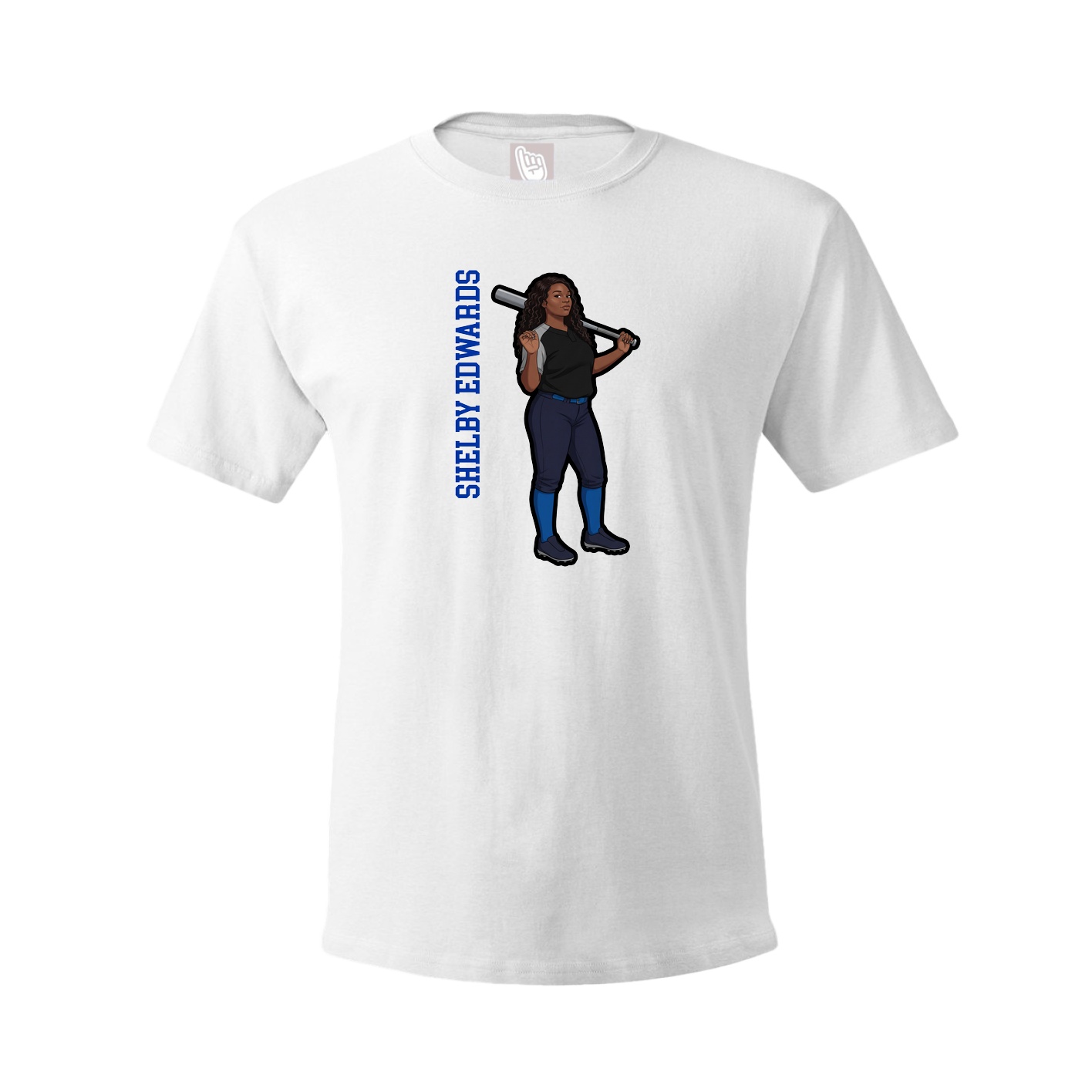 Youth Tee — Name Vertical in White