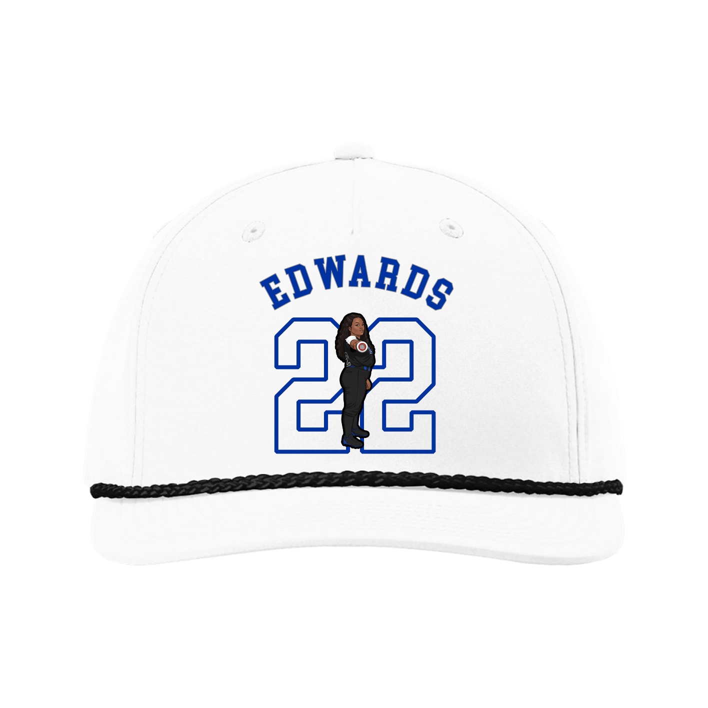 Five-Panel Classic Rope Cap — Shirsey Arch in White