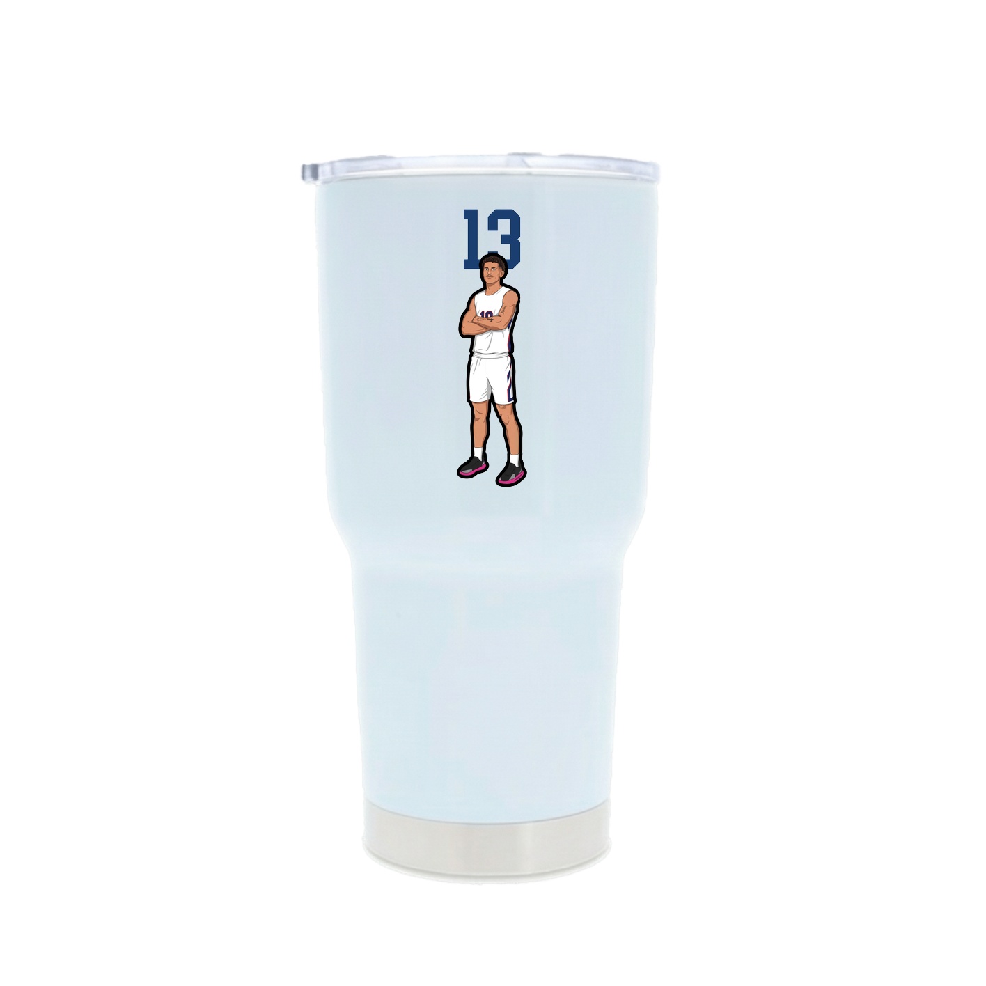 30oz Stainless Steel Tumbler — Number Top in White