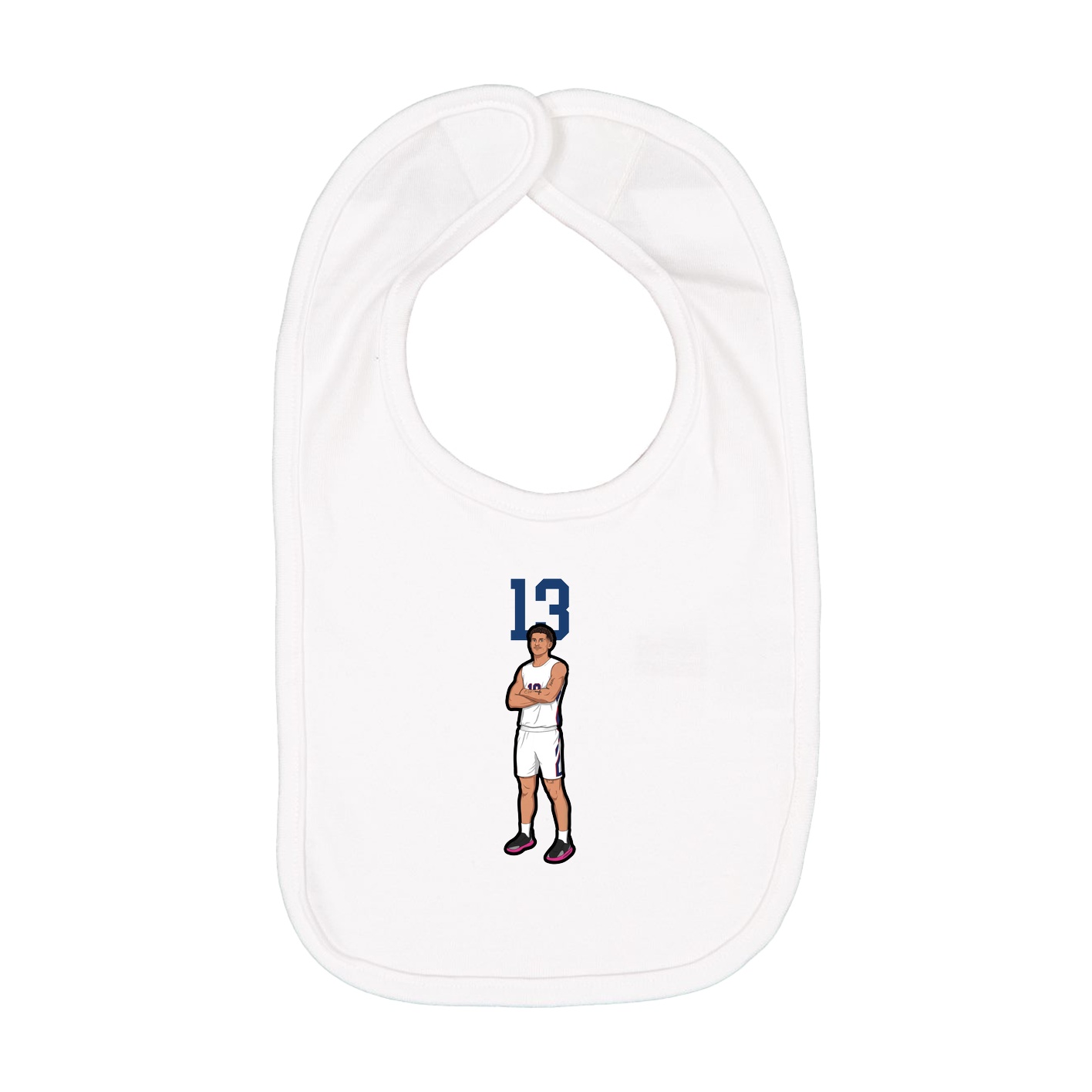 Infant Bib — Number Top in White