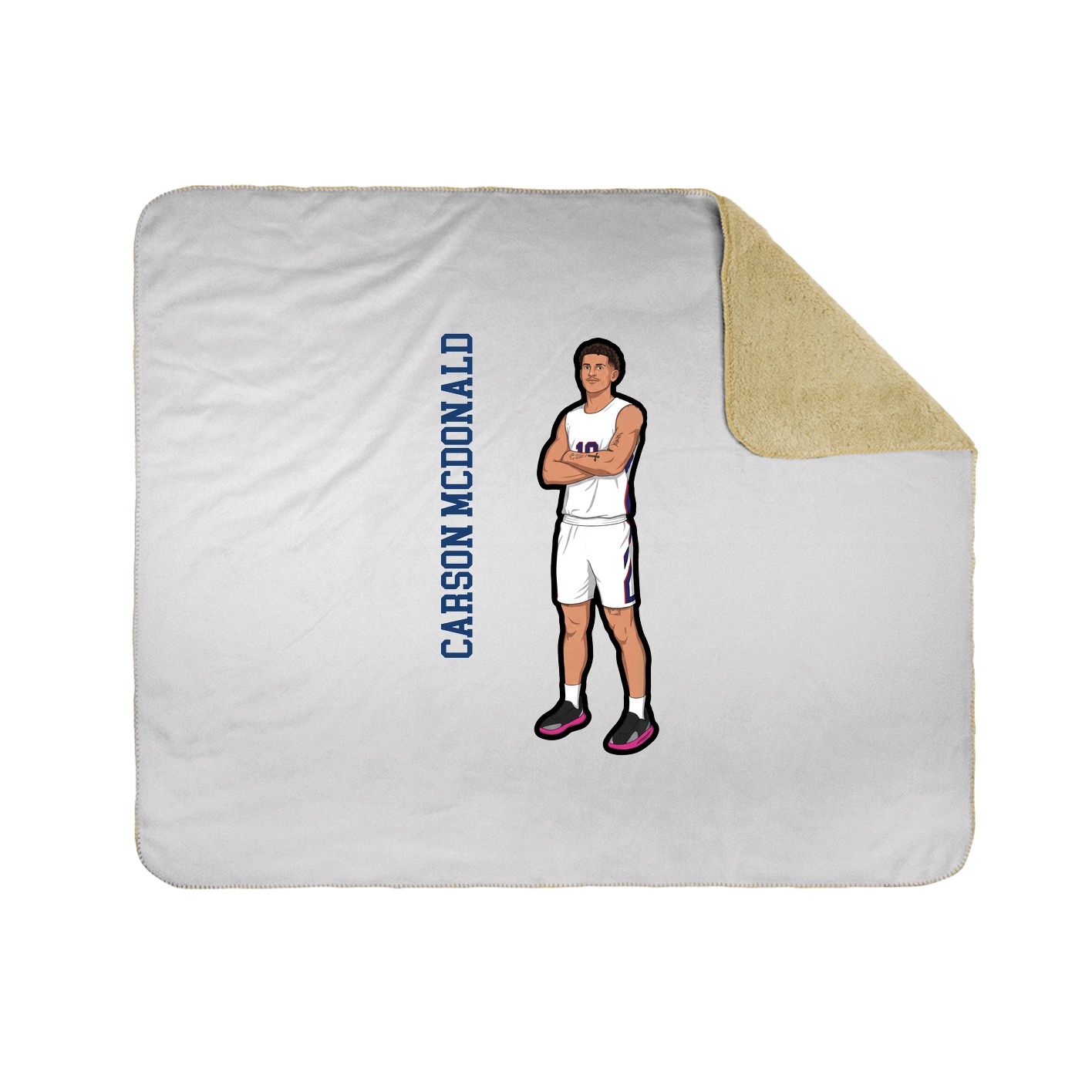 Throw Blanket — Name Vertical in White