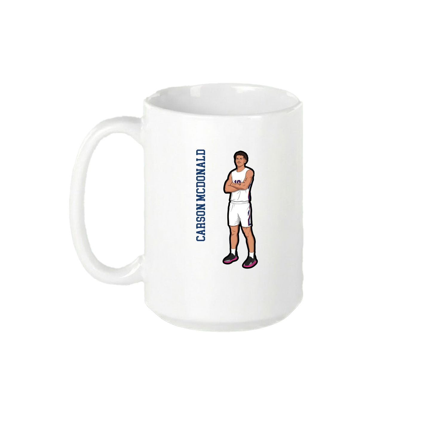 15oz Coffee Mug — Name Vertical in White
