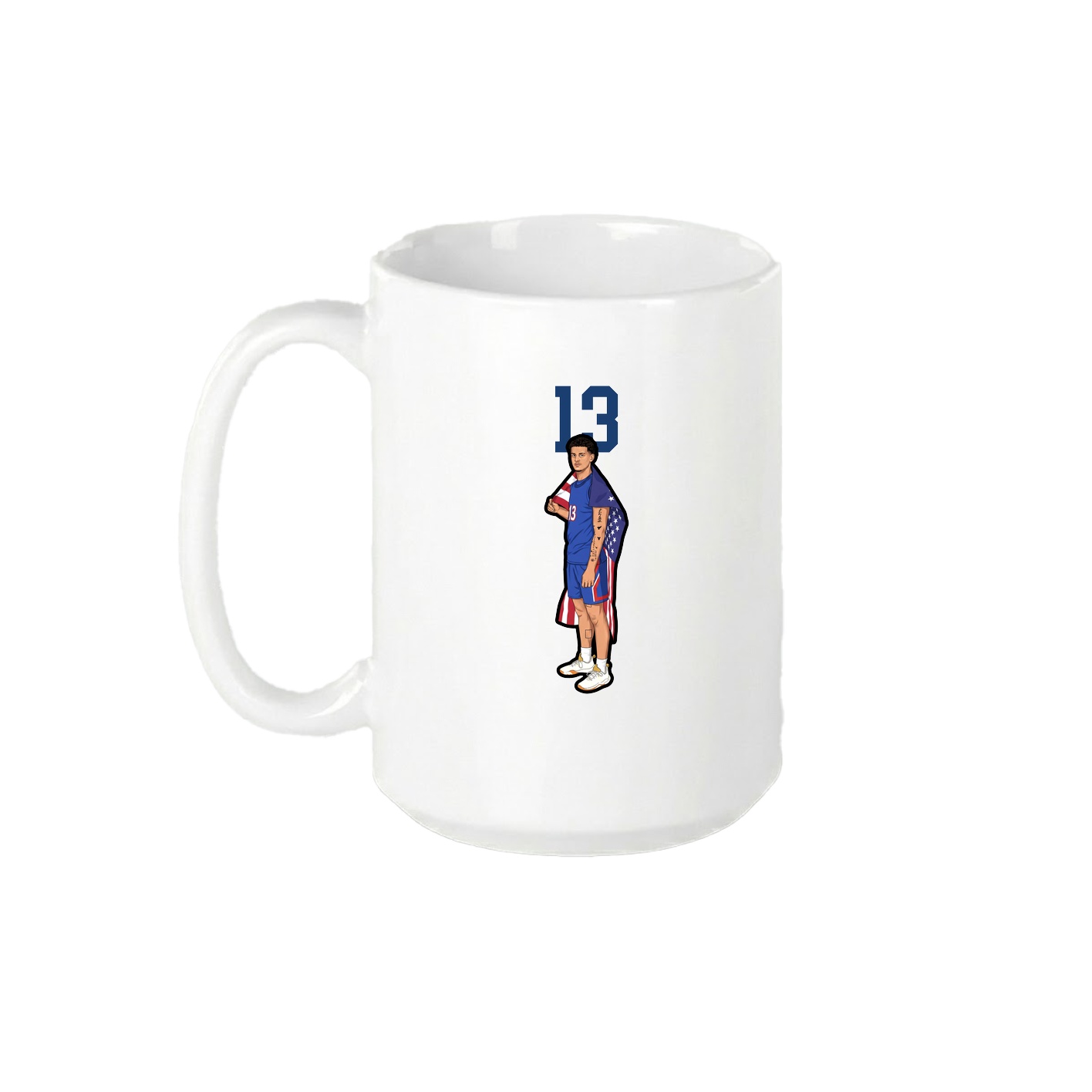 15oz Coffee Mug — Number Top in White