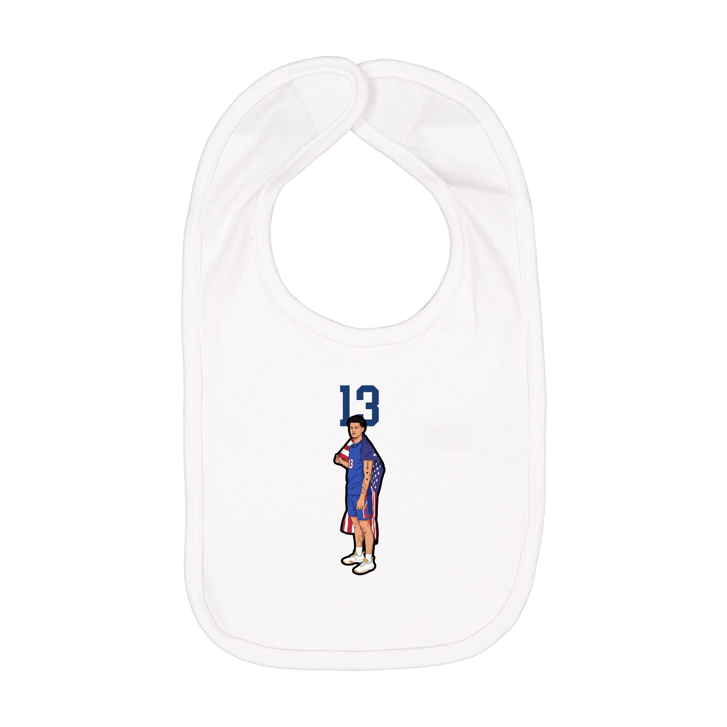Infant Bib — Number Top in White