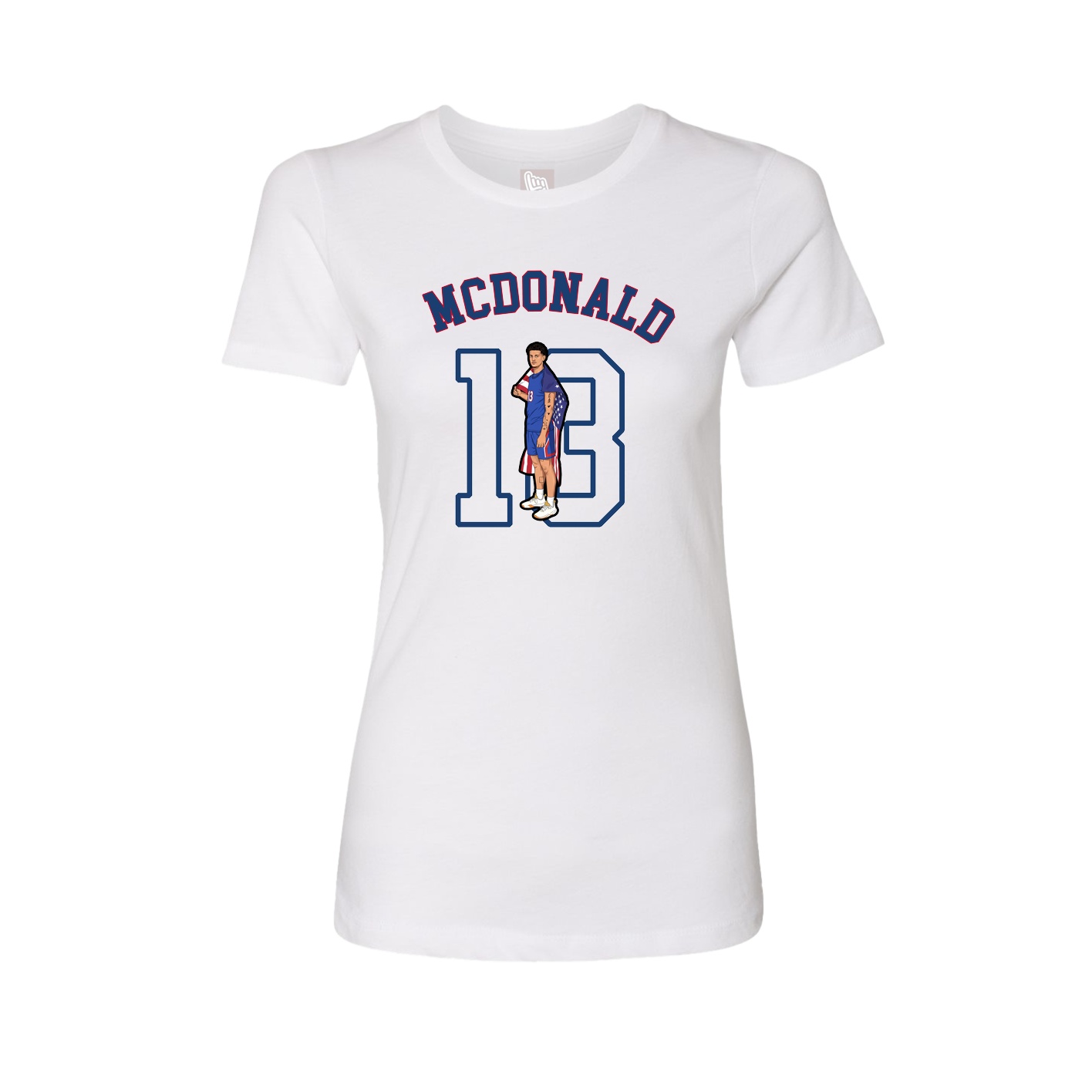Fitted Women's Tee — Shirsey Arch in White