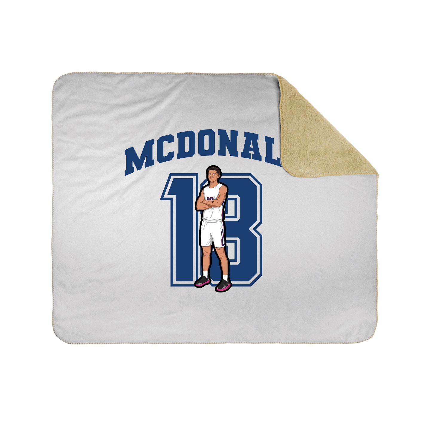 Throw Blanket — Number in White