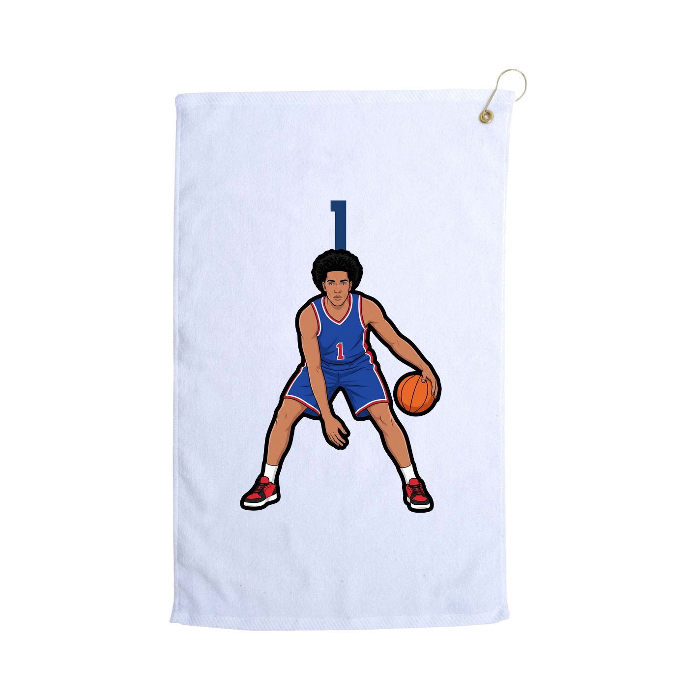 Golf Towel — Number Top in White