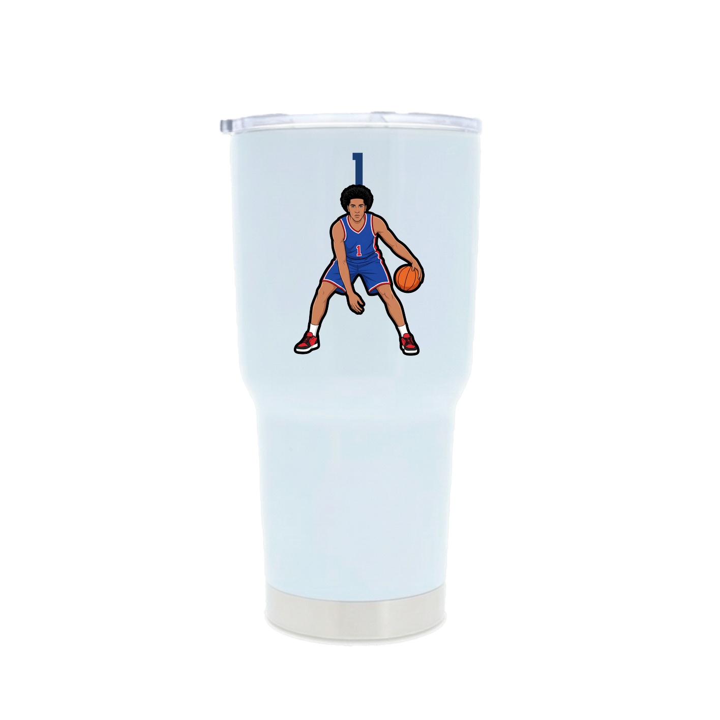 30oz Stainless Steel Tumbler — Number Top in White
