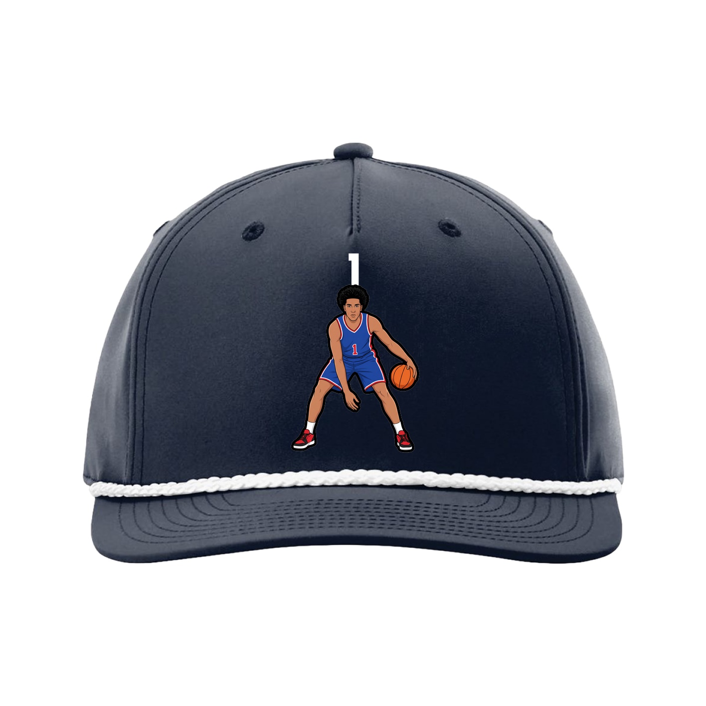 Five-Panel Classic Rope Cap — Number Top in Navy