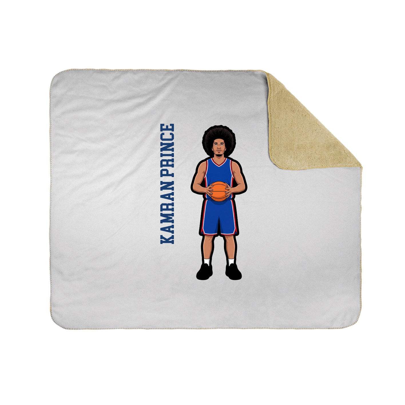 Throw Blanket — Name Vertical in White