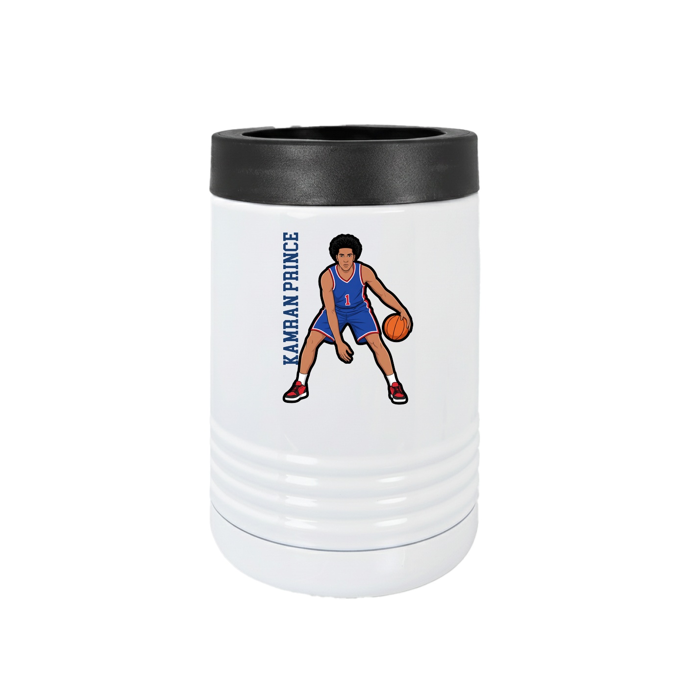 Beverage Holder — Name Vertical in White