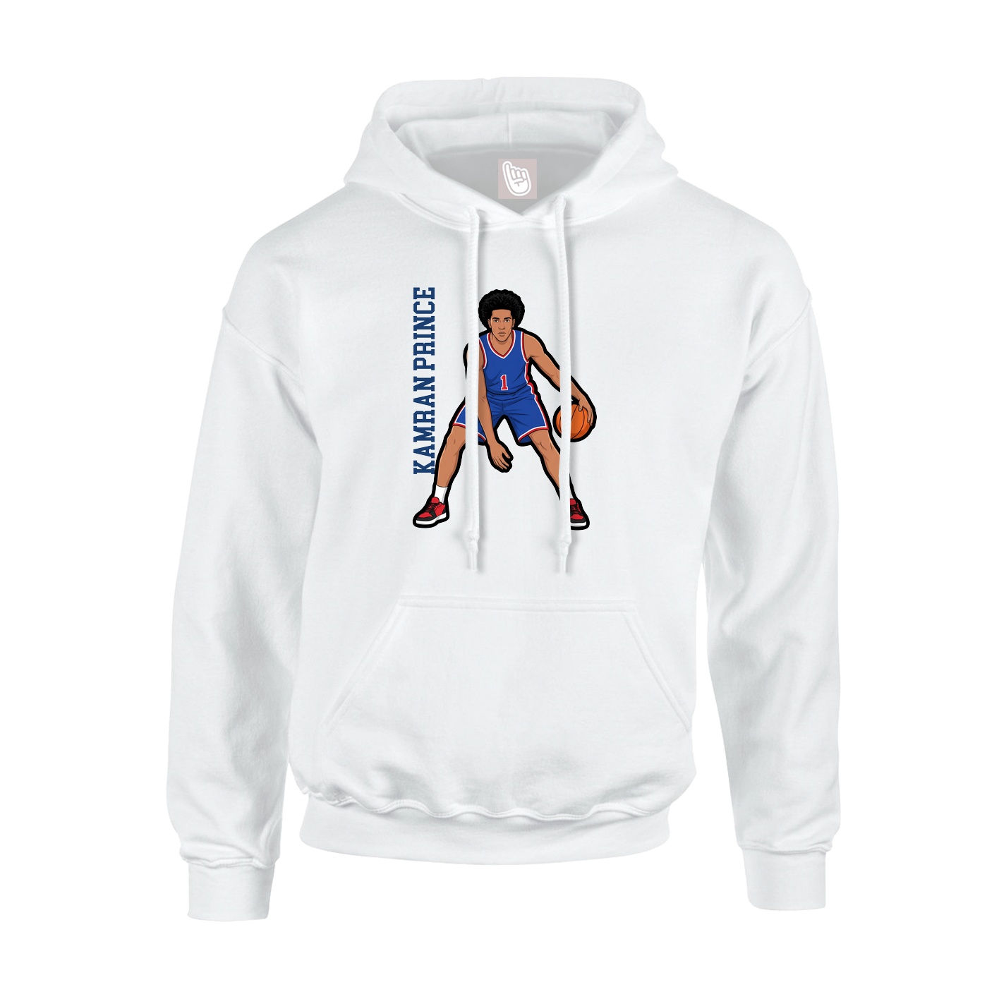 Youth Hoodie — Name Vertical in White