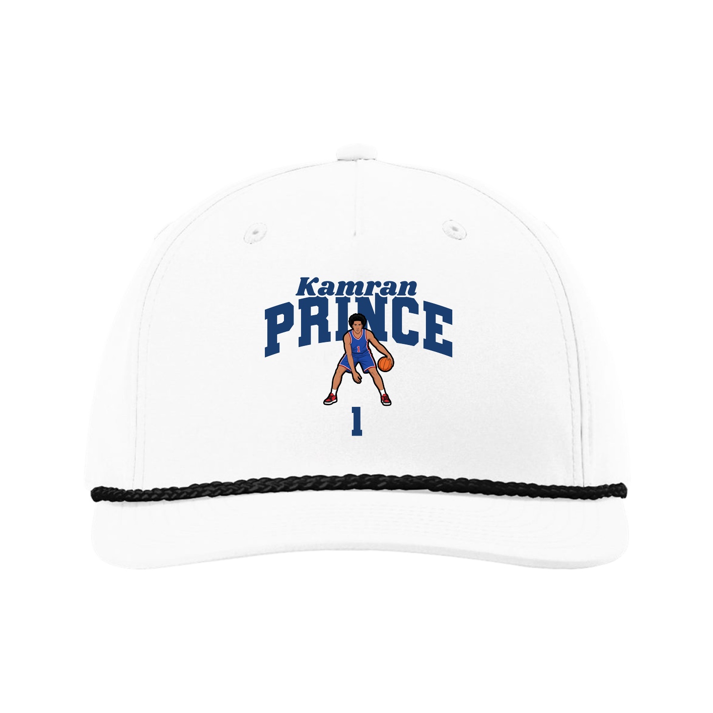 Five-Panel Classic Rope Cap — Signature Arch in White