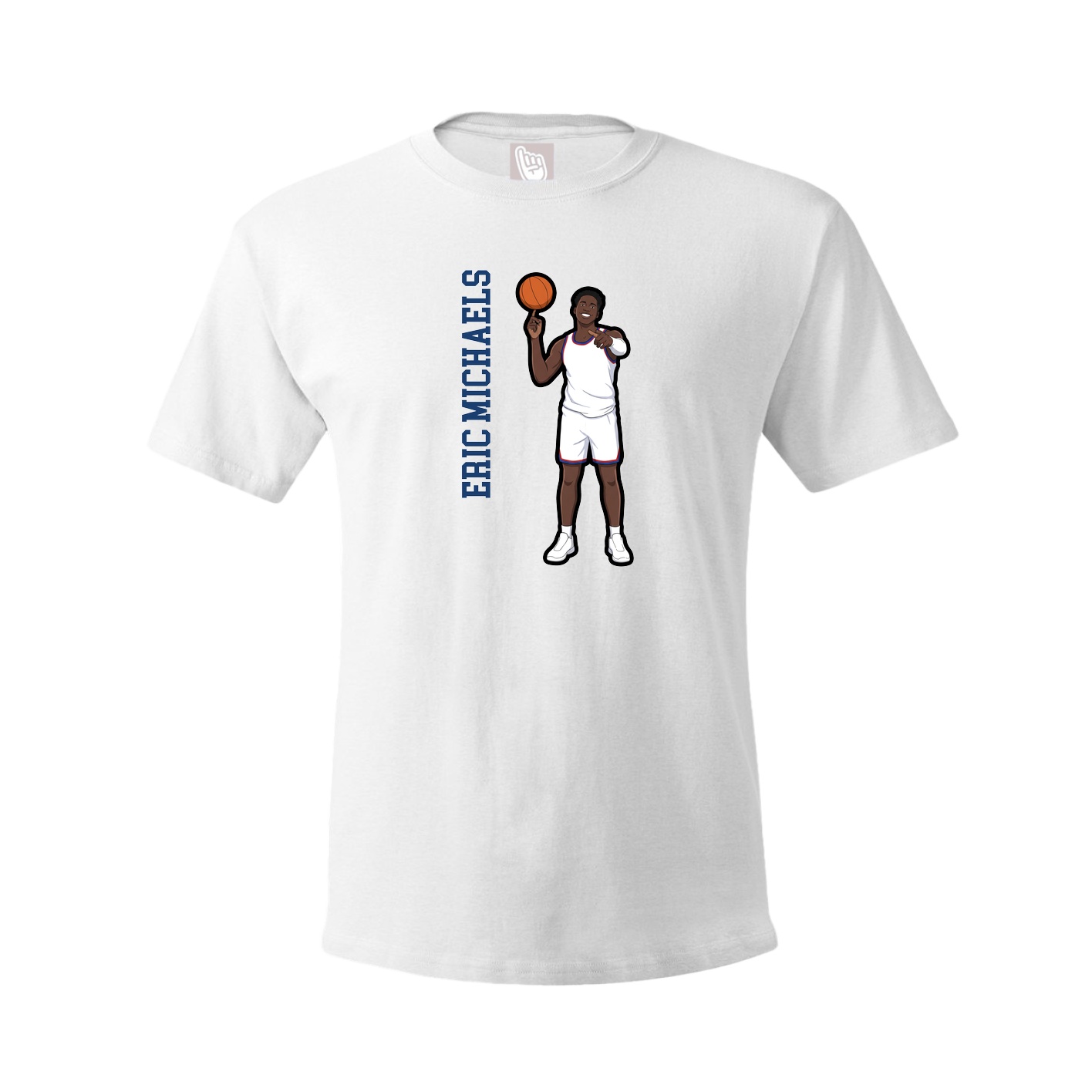 Tee — Name Vertical in White