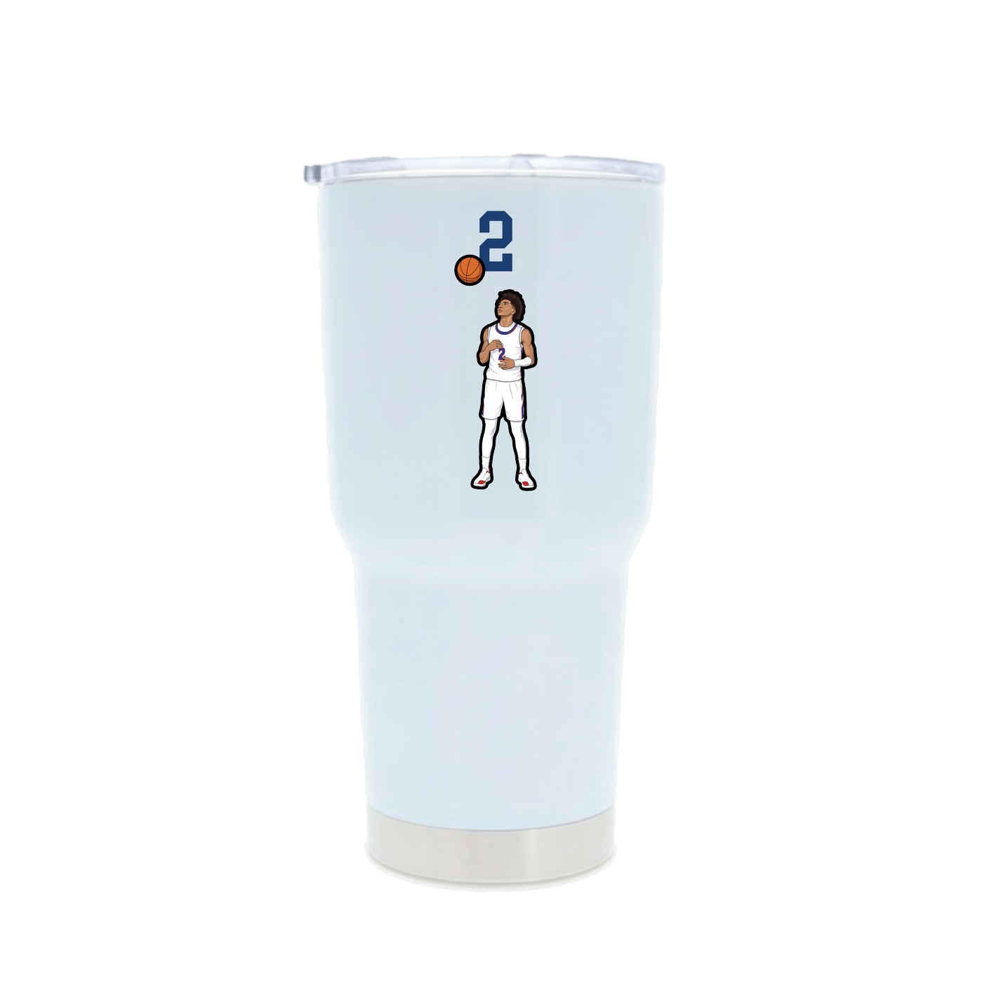 30oz Stainless Steel Tumbler — Number Top in White