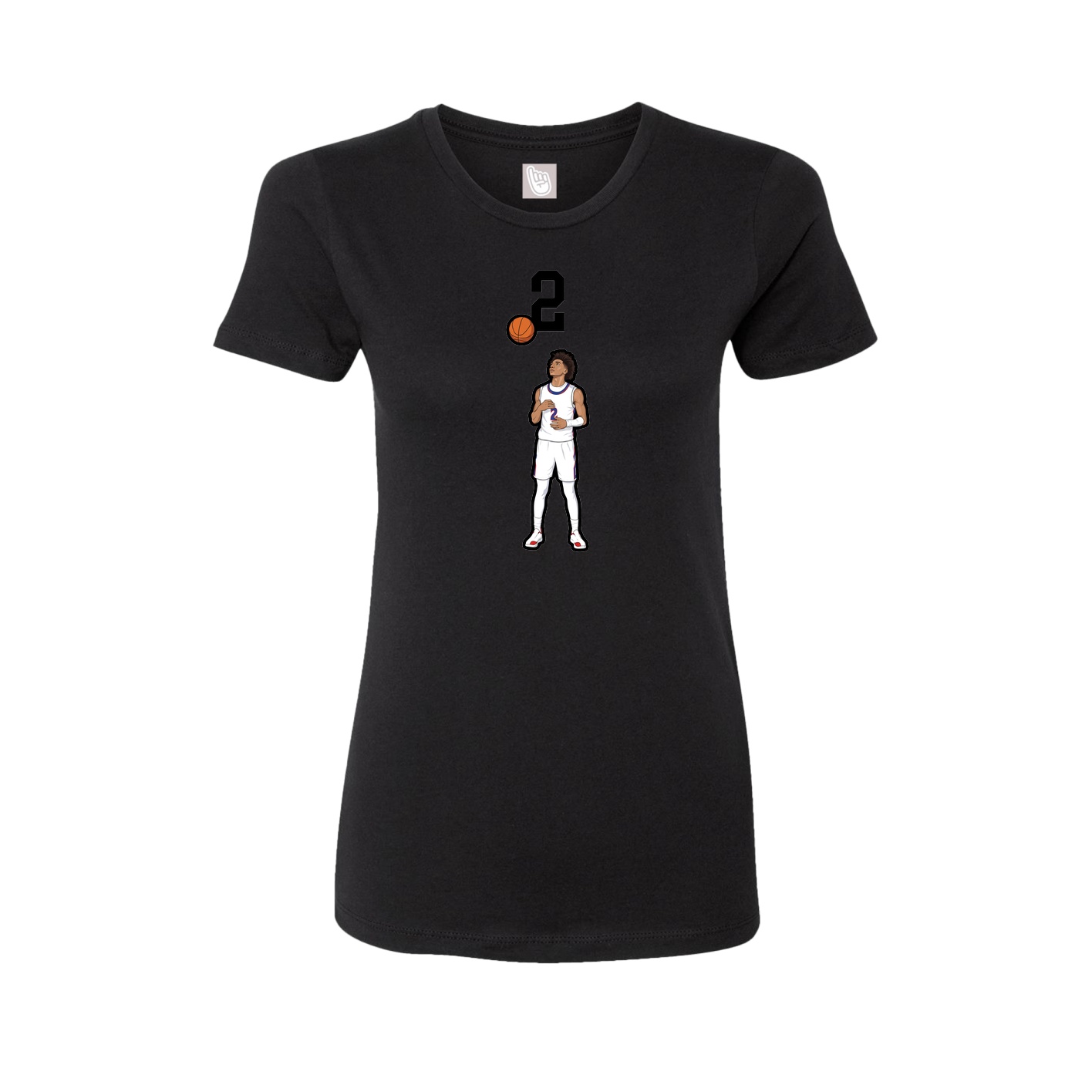 Fitted Women's Tee — Number Top in Black