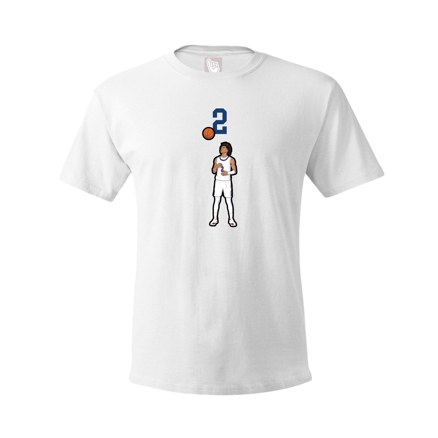 Youth Tee — Number Top in White