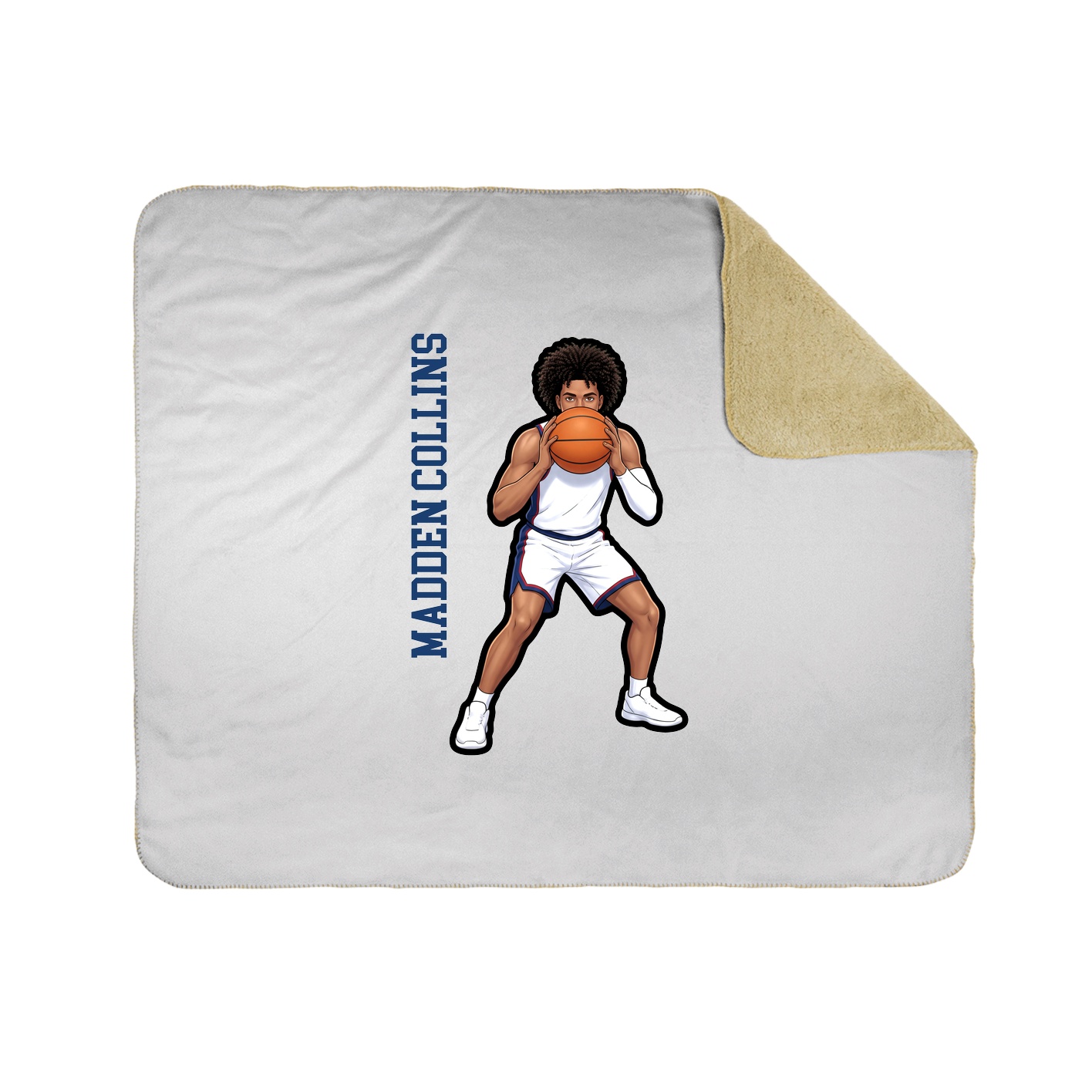 Throw Blanket — Name Vertical in White