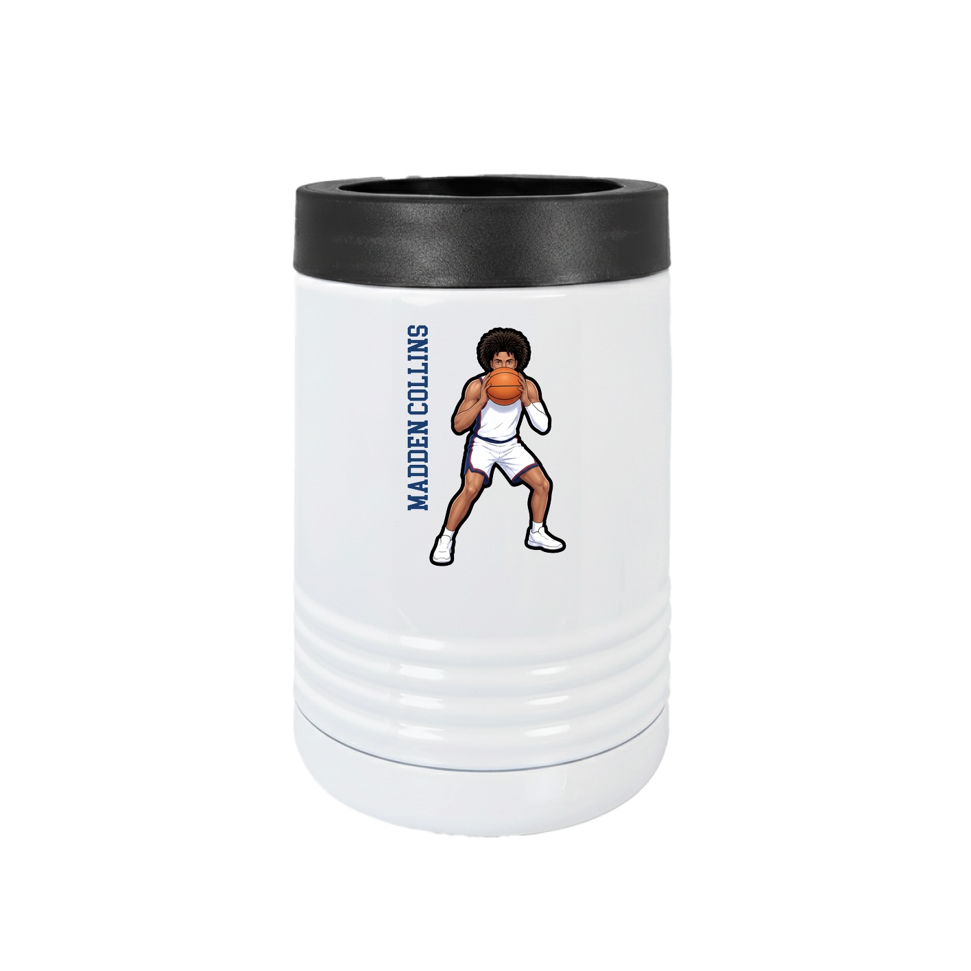 Beverage Holder — Name Vertical in White