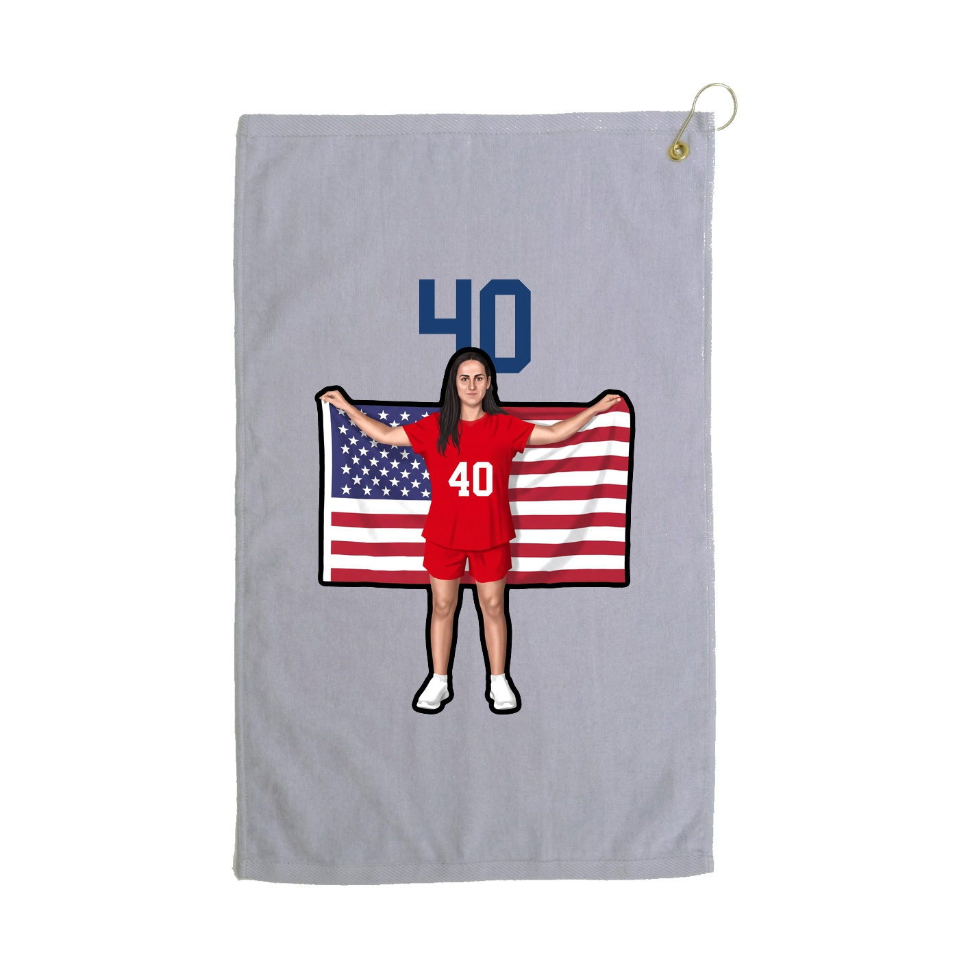 Golf Towel — Number Top in Grey